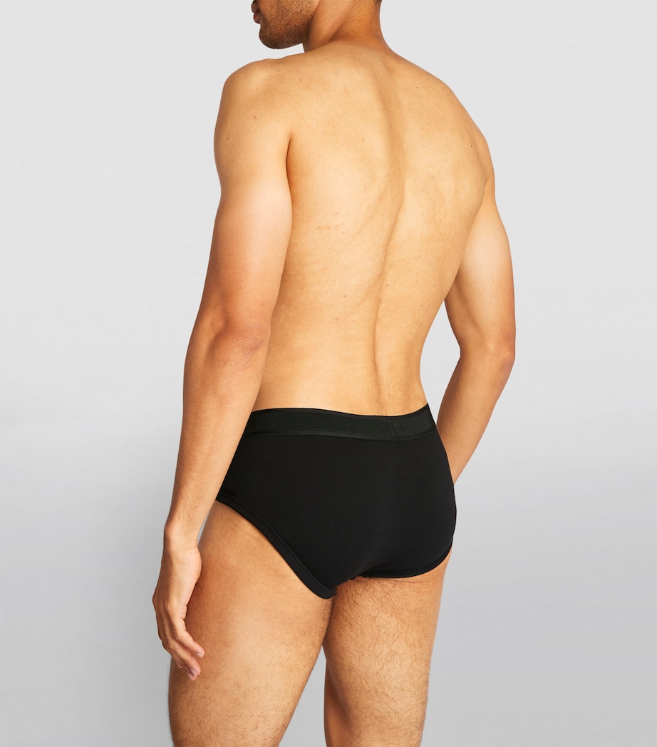 Stretch-Cotton Logo Briefs (Pack of 2) 002 - BLACK Image 3