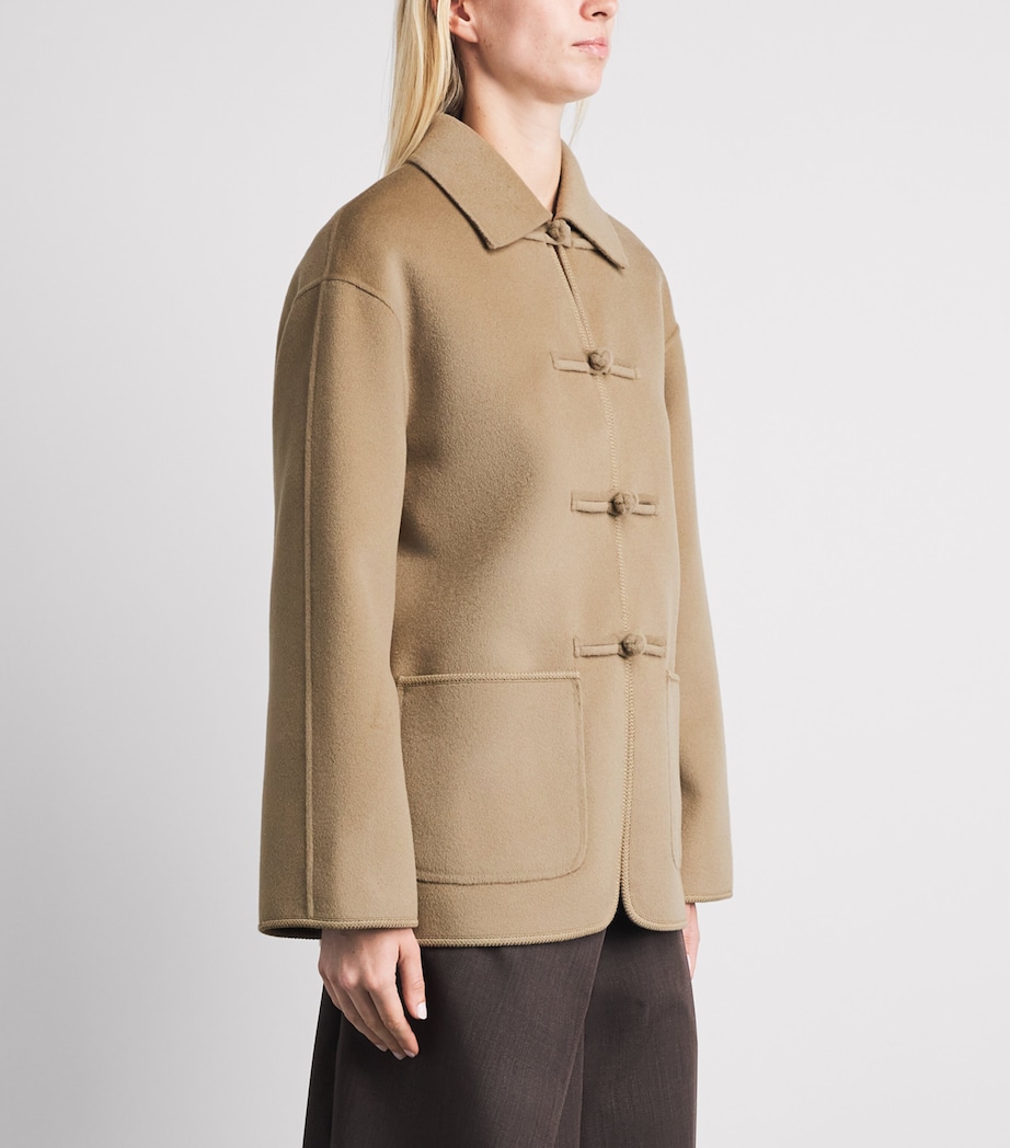 Róhe Womens Wool Double-Faced Coat Desert Brown Image 4
