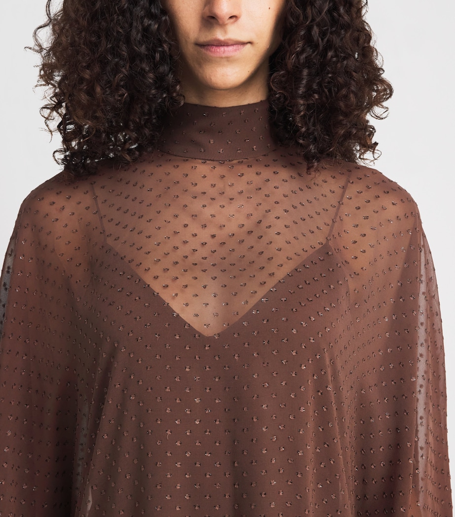 Taller Marmo Womens Silk-Blend Muscat Kaftan Maxi Dress Chocolate Image 3