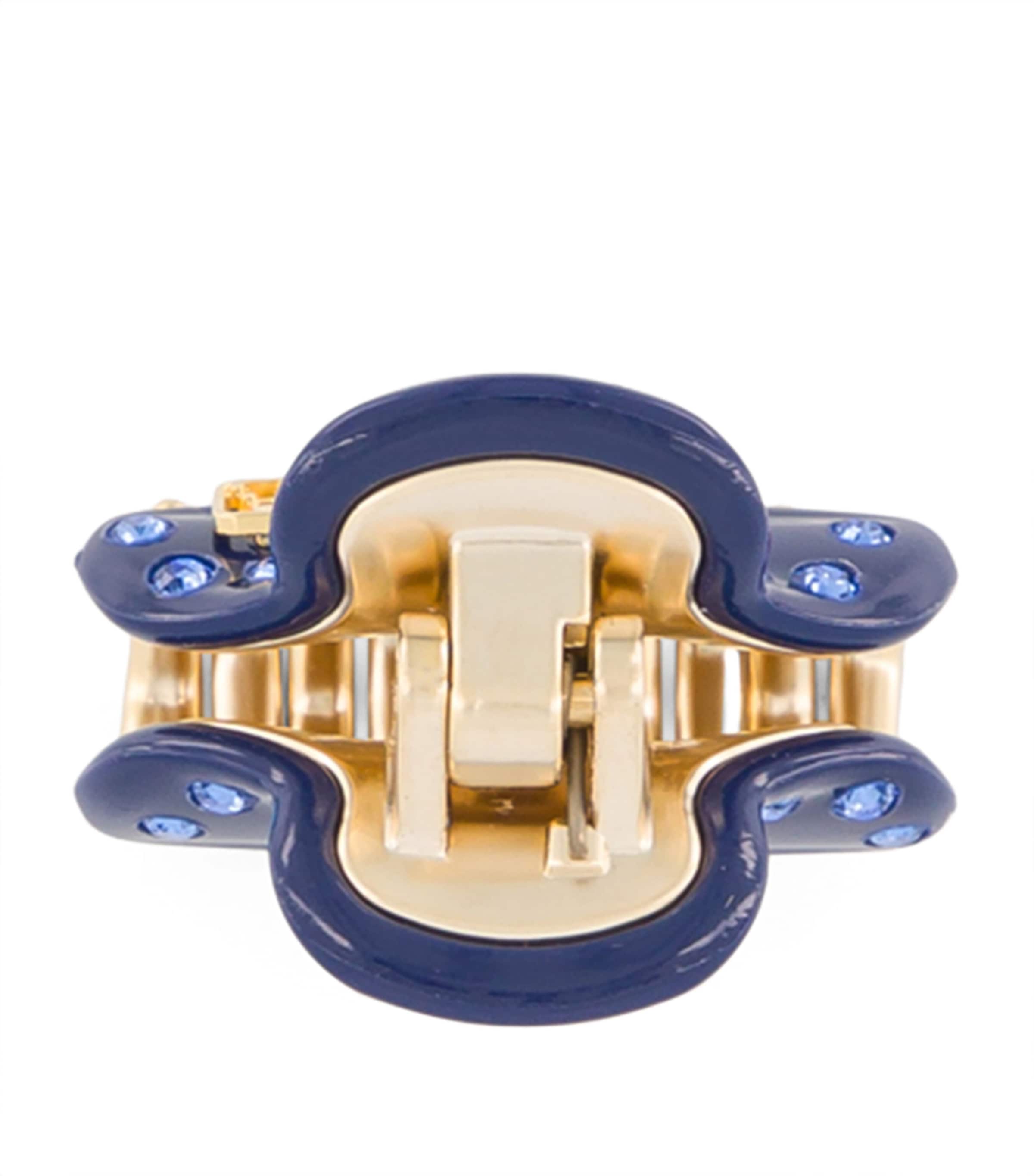 Alexandre de Paris Gold-Plated Crystal-Embellished Claw Hair Clip Marine/or Image 3
