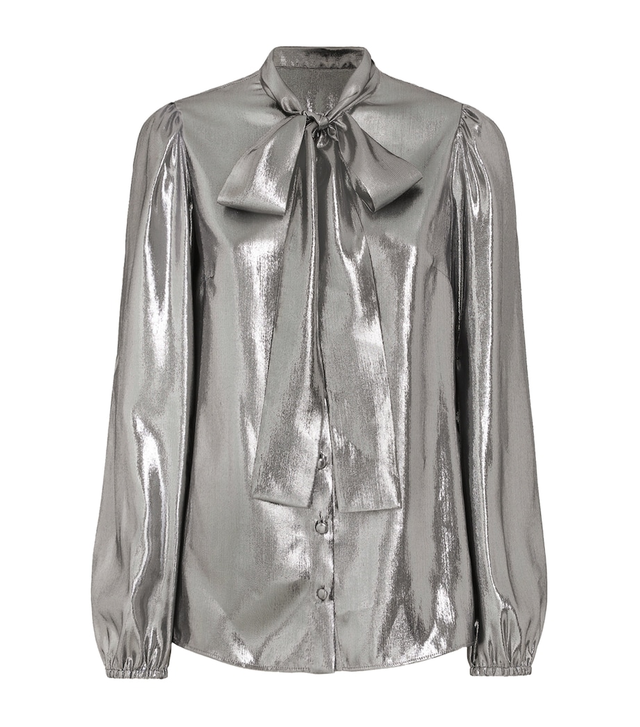 Silk-Blend Metallic Blouse S0998-SILV Image 1