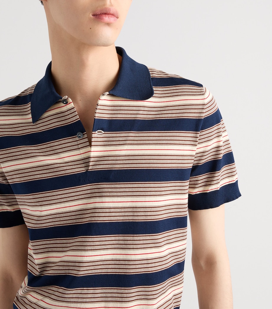 Cotton Stripe Polo Shirt F0008 Image 3