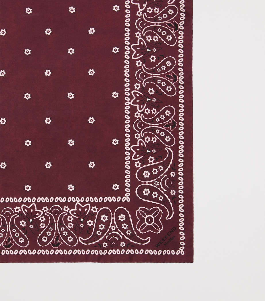 Weekend Max Mara Silk Paisley Scarf Bordeaux Image 2