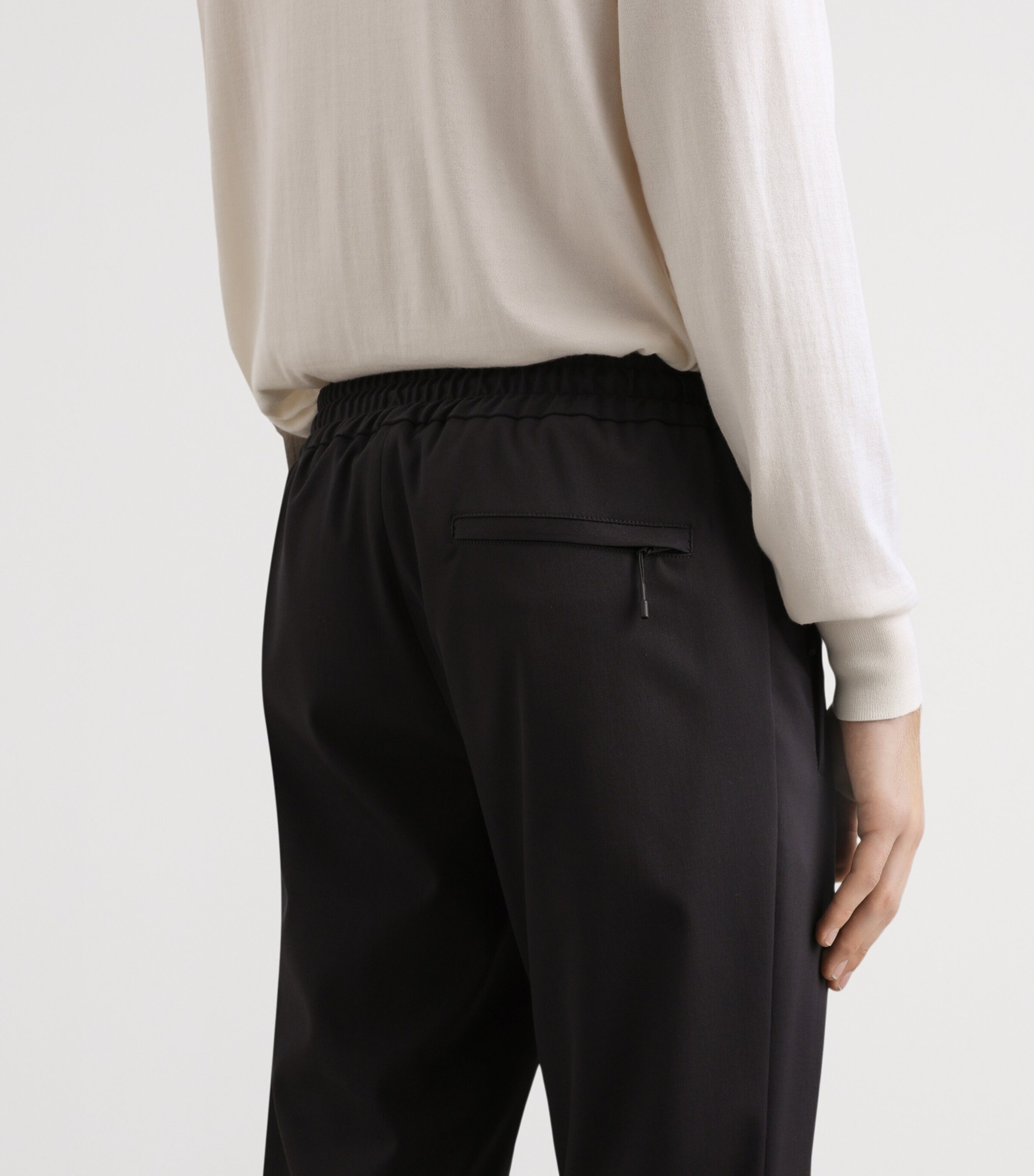 Dolce&Gabbana Mens Virgin Wool-Blend Drawstring Straight Trousers Very Dark Image 5