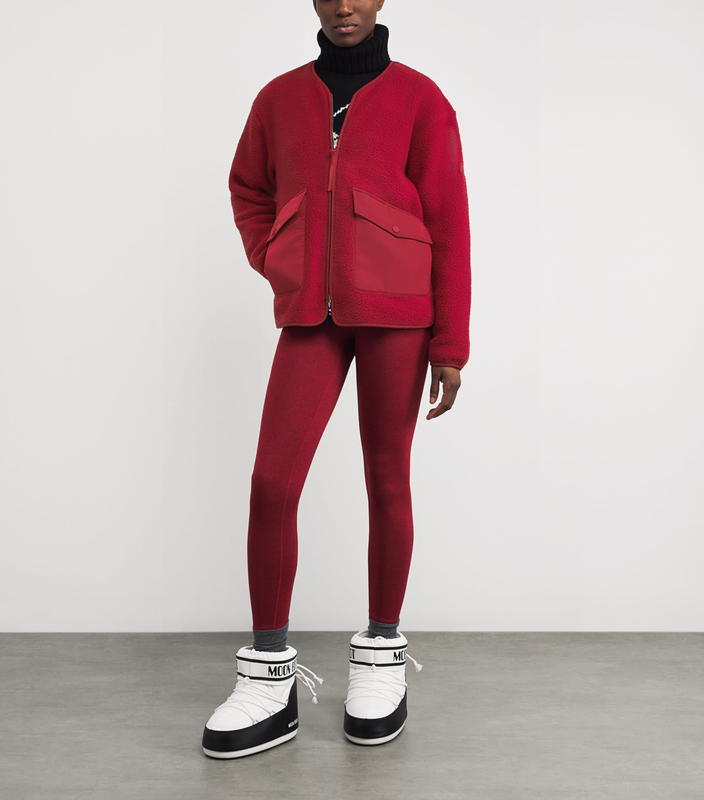 Marina Collarless Fleece RED DAHLIA Image 2