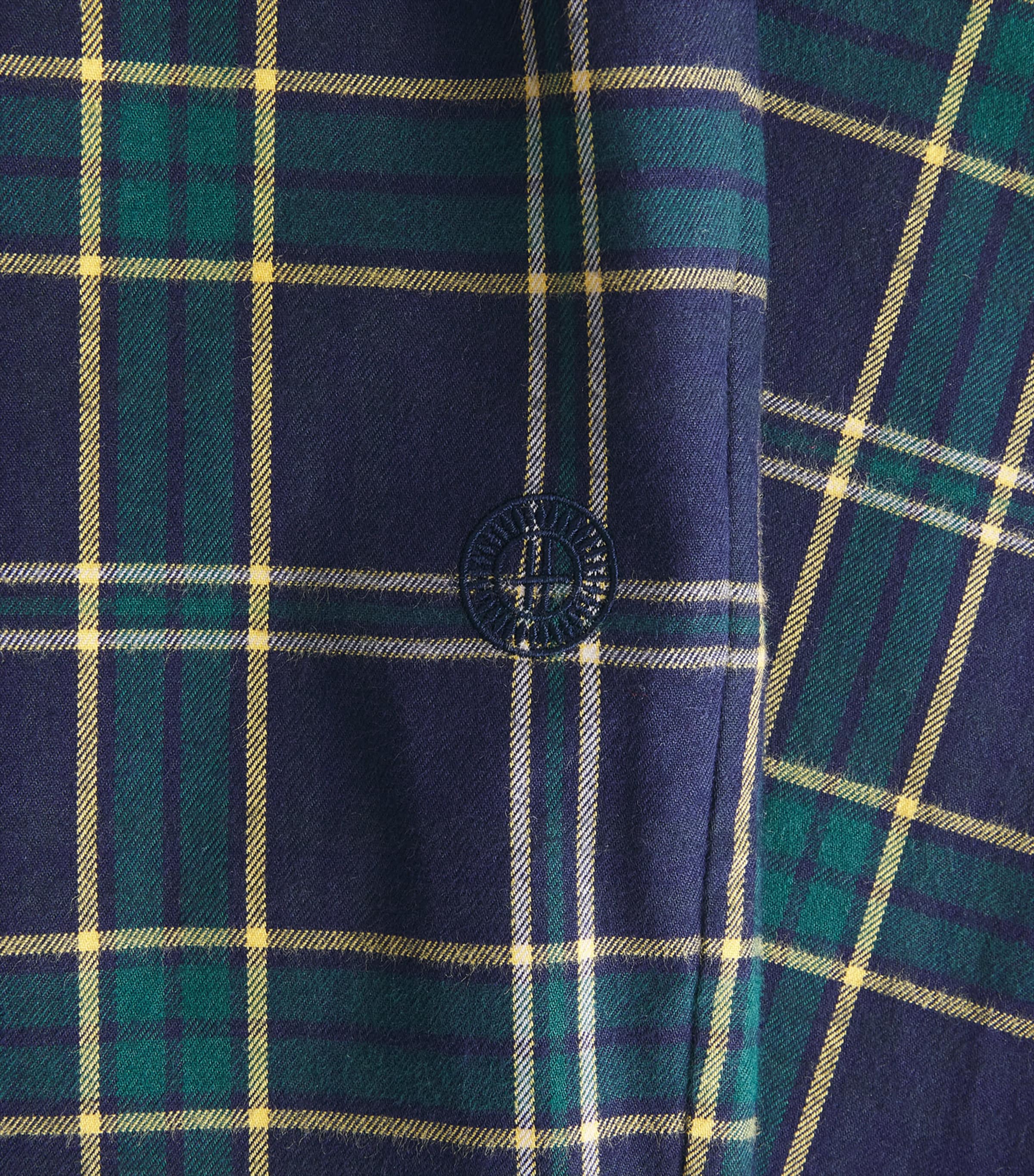 Harrods Mens Cotton Tartan Pyjama Trousers Navy Image 6
