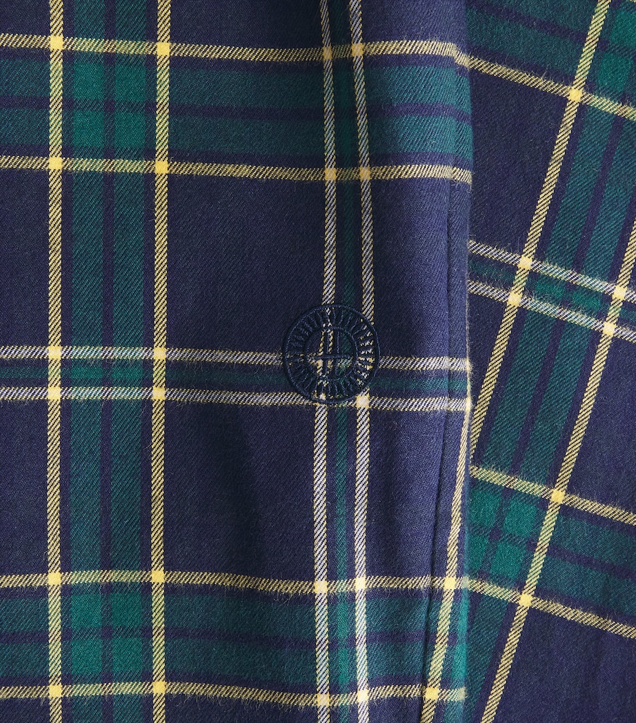 Harrods Mens Cotton Tartan Pyjama Trousers Navy Image 6