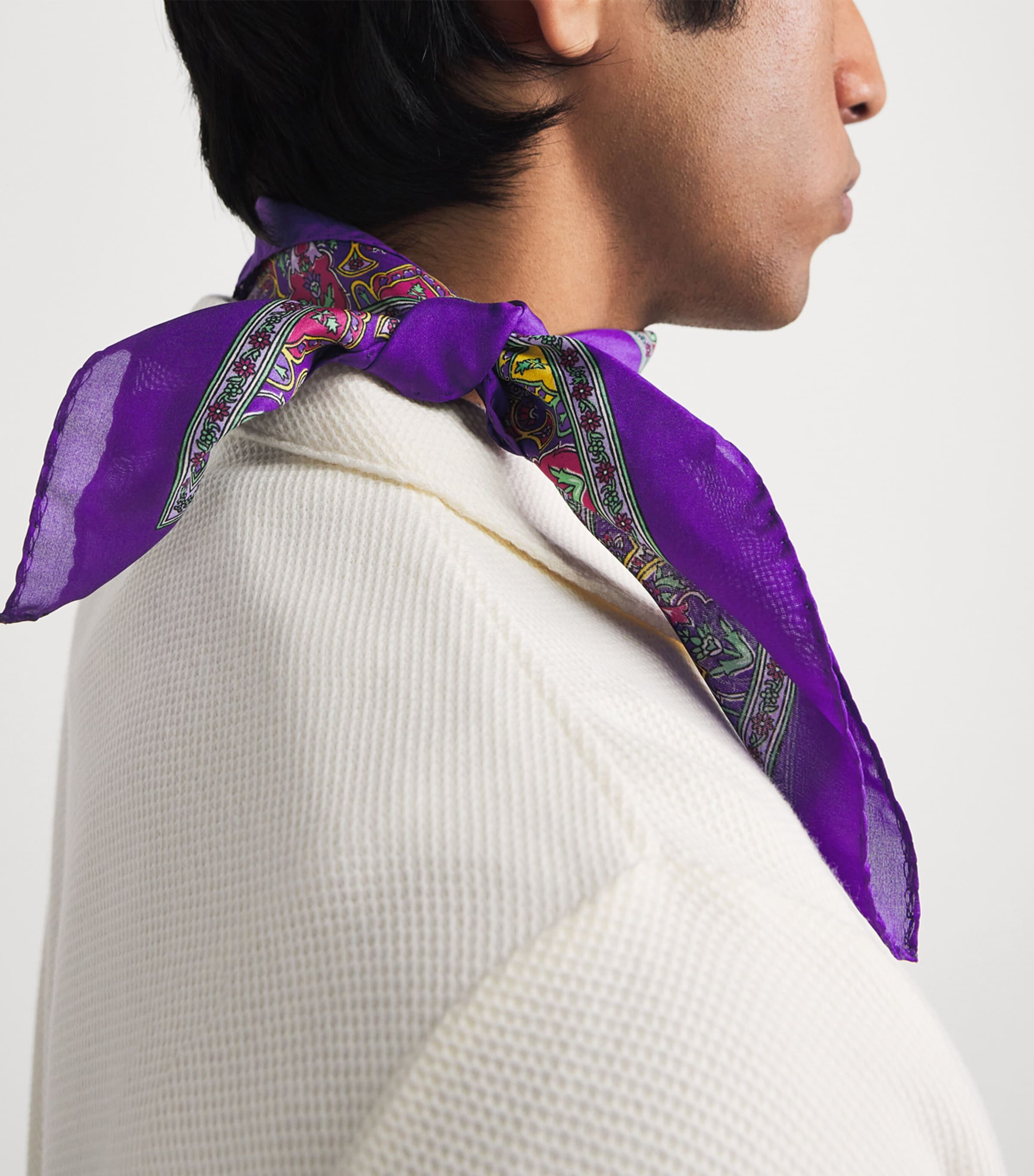 Polo Ralph Lauren Silk Paisley Square Scarf Purple Image 2