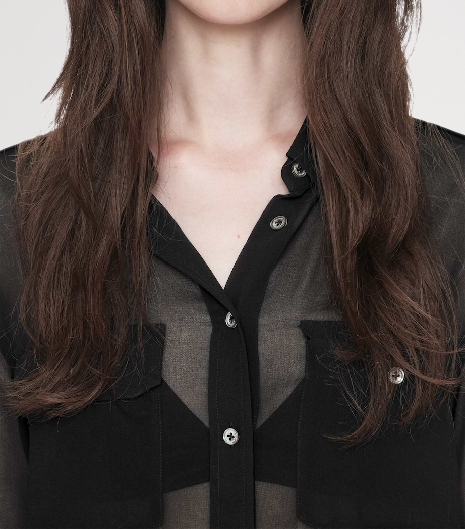 AllSaints Womens Maven Shirt Sheer Black Image 5