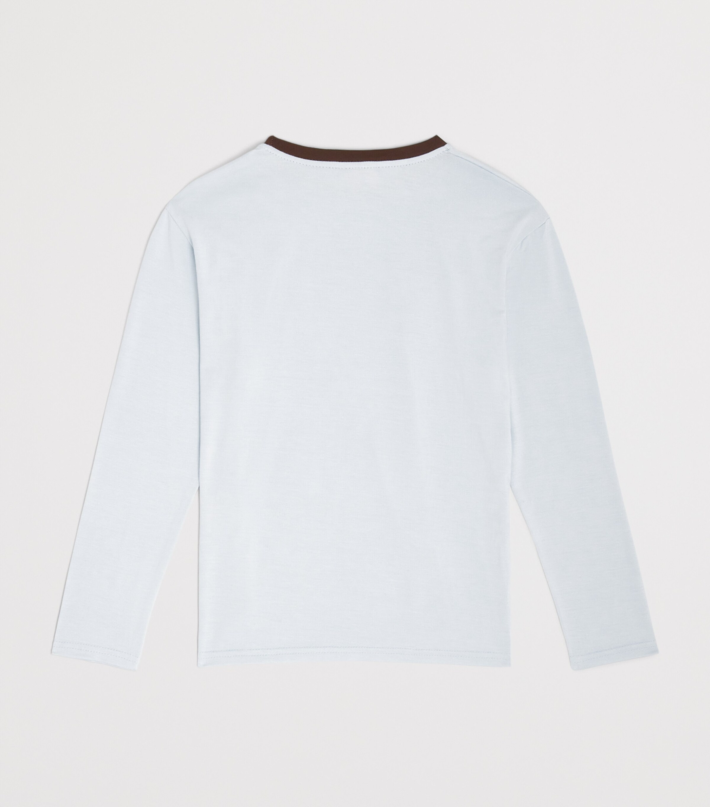 Homebody Kids Contrast-Trim Long-Sleeve T-Shirt (4-16 Years) Pale Blue Image 2