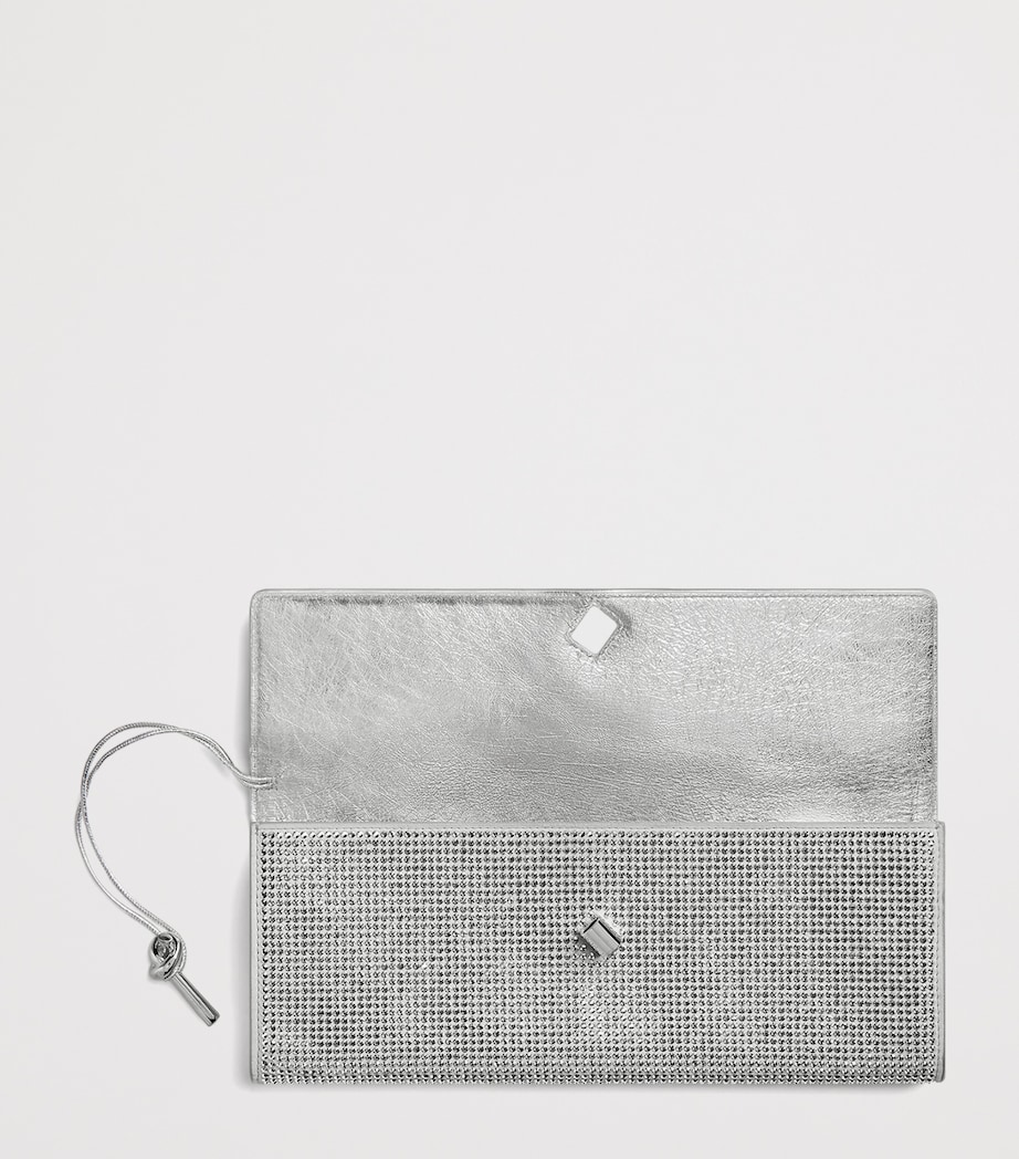 Leather Crystal-Embellished Andiamo Clutch Bag 1905 Image 3
