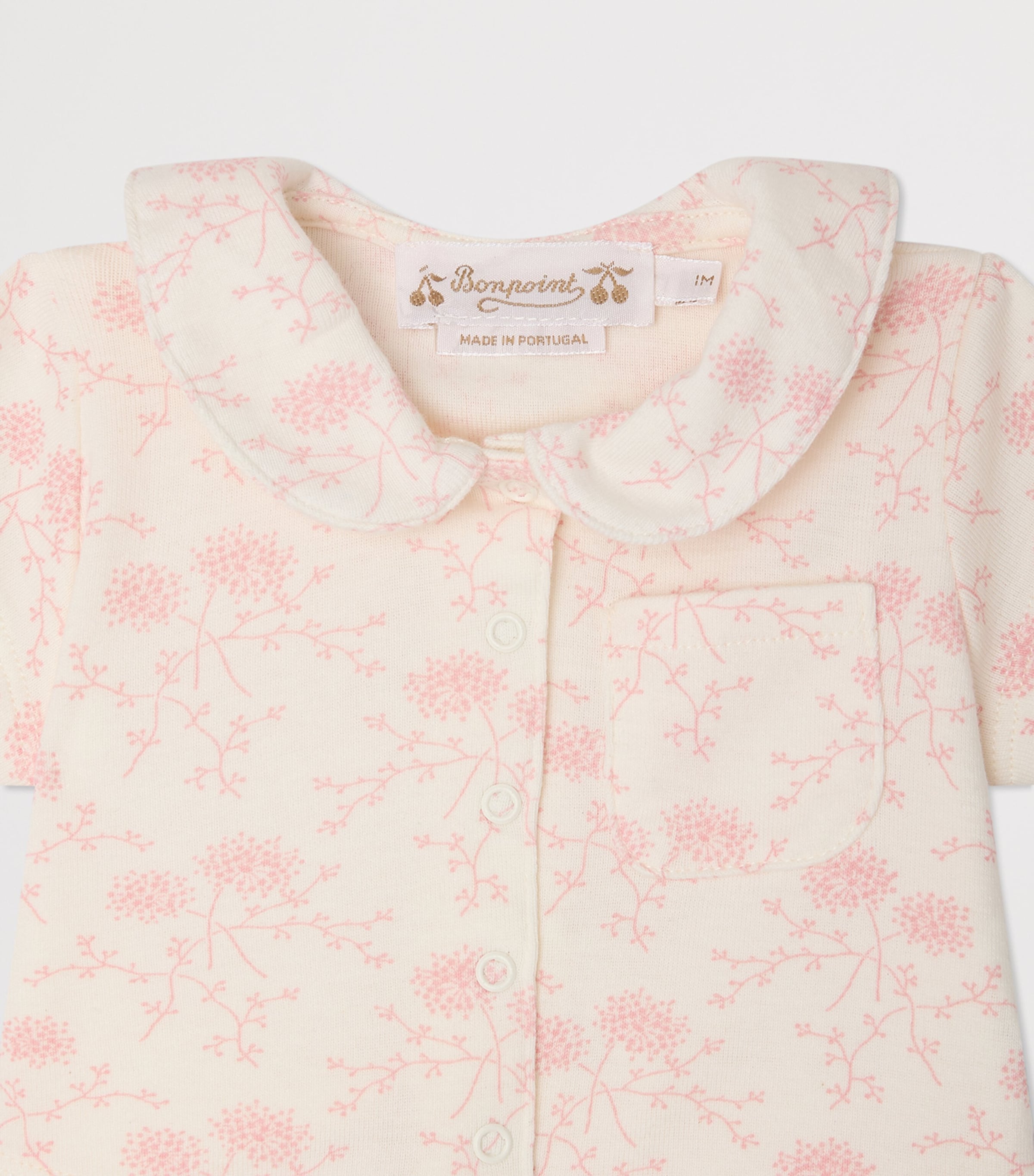 Bonpoint Cotton Floral Top and Trousers Set (1-18 Months) Fl Rose Pale Image 3