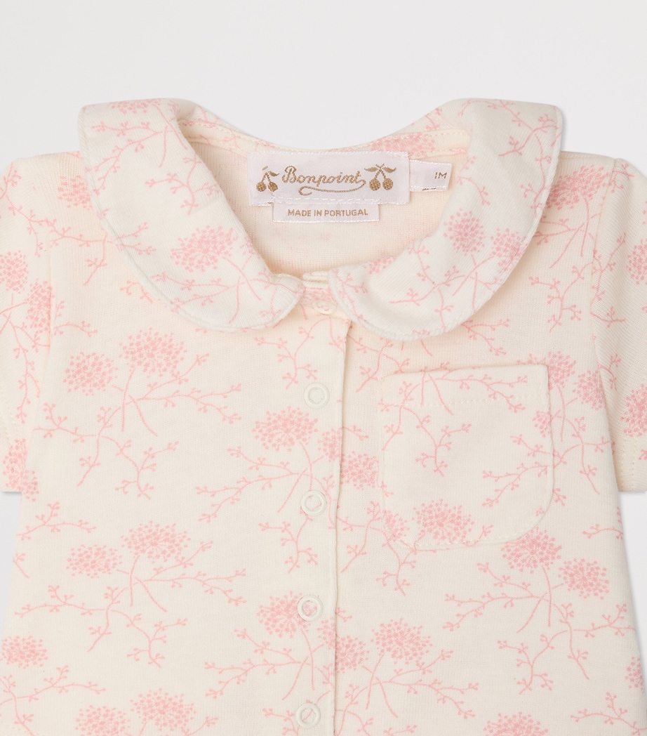 Bonpoint Cotton Floral Top and Trousers Set (1-18 Months) Fl Rose Pale Image 3