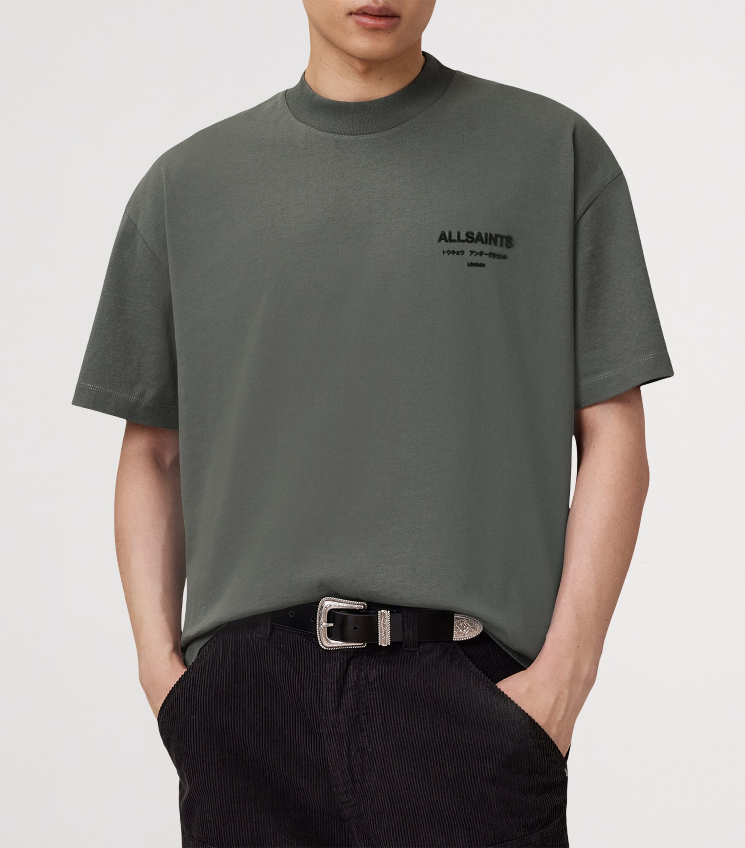 AllSaints Green Organic Cotton Xander T-Shirt | Harrods US