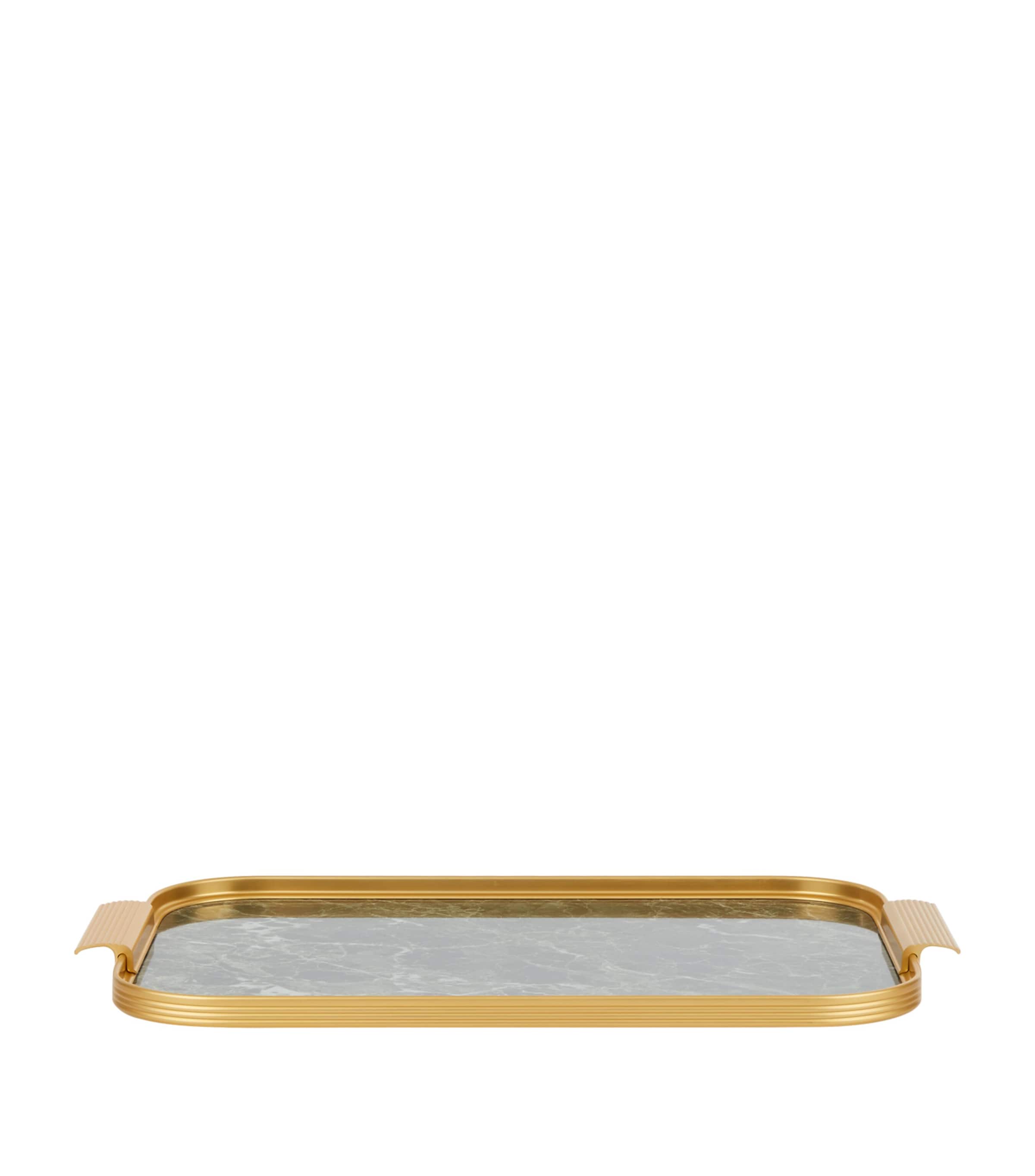 KAYMET MARBLE RIBBED TRAY 