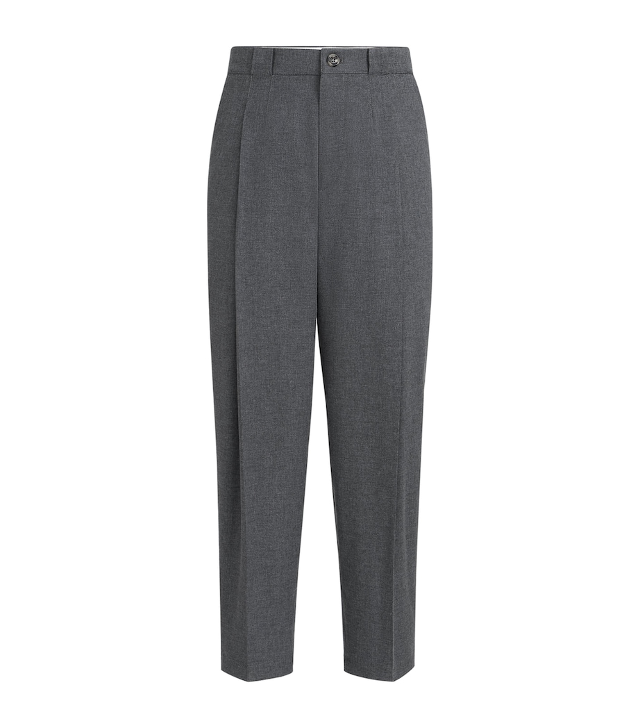 Brunello Cucinelli Mens Virgin Wool-Cotton-Silk Pleated Trousers Image 1