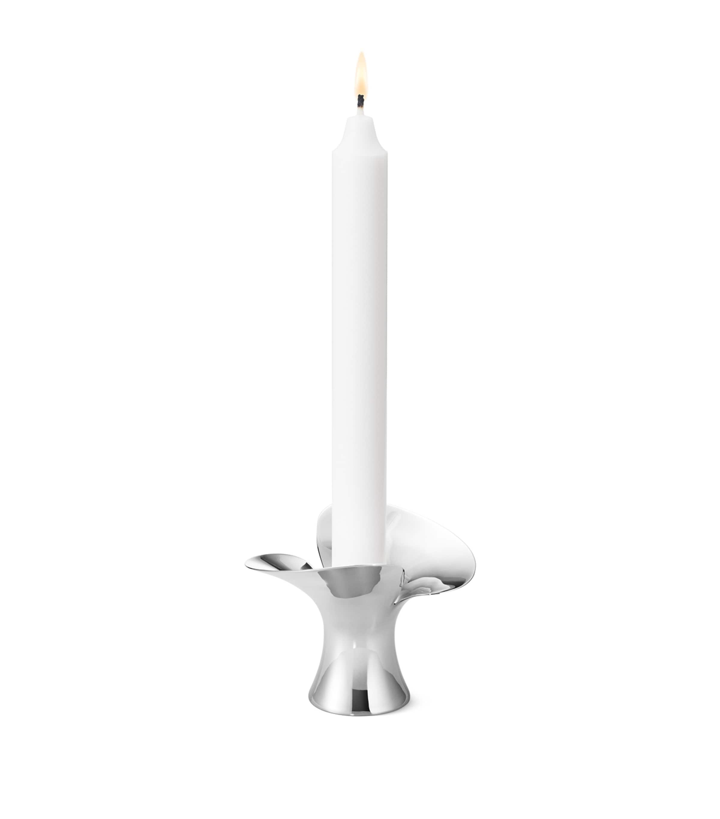 Georg Jensen Bloom Taper Candle Holder In Silver