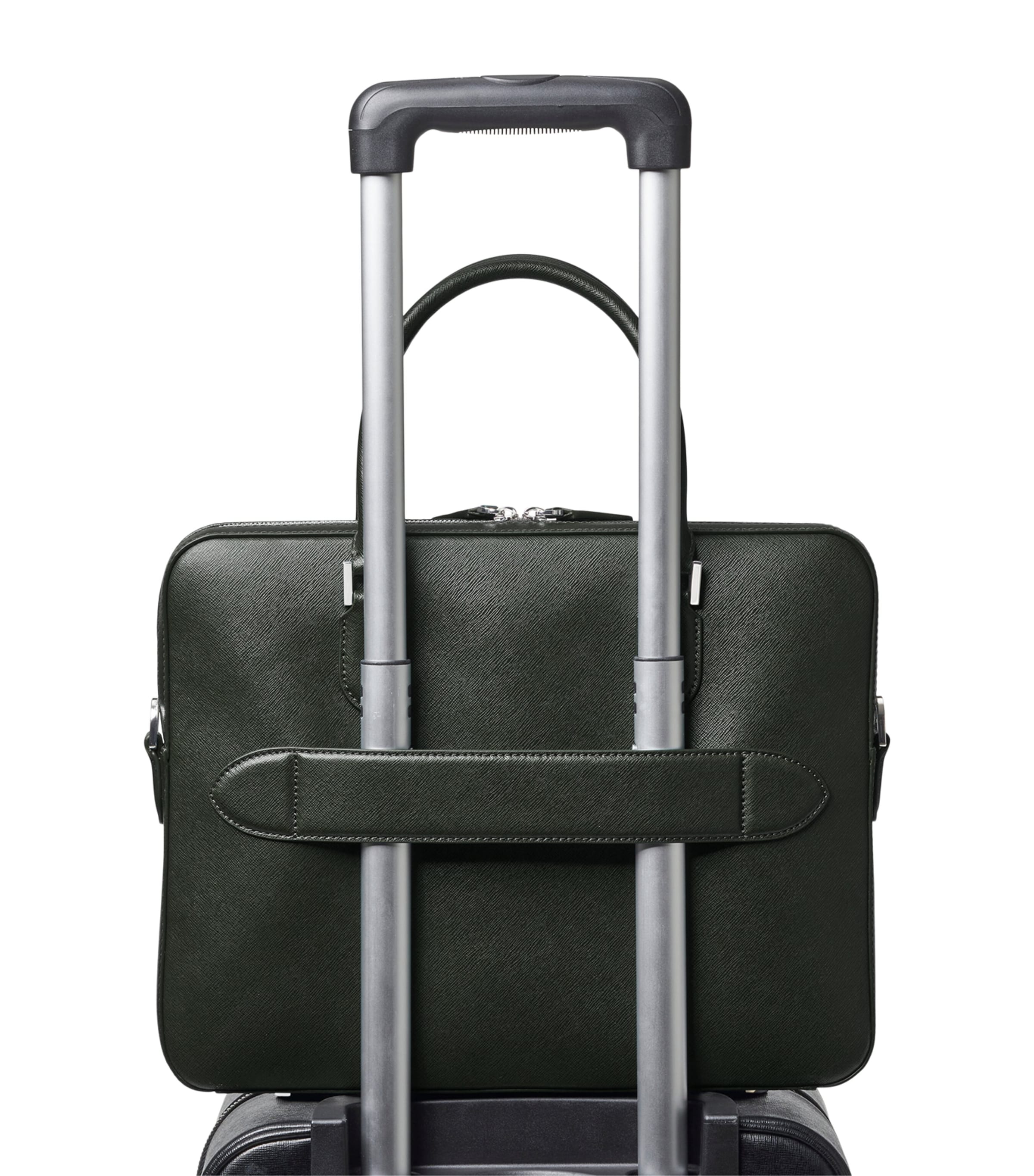 Aspinal Of London Leather Mount Street Briefcase Bag Forestgreen Image 7