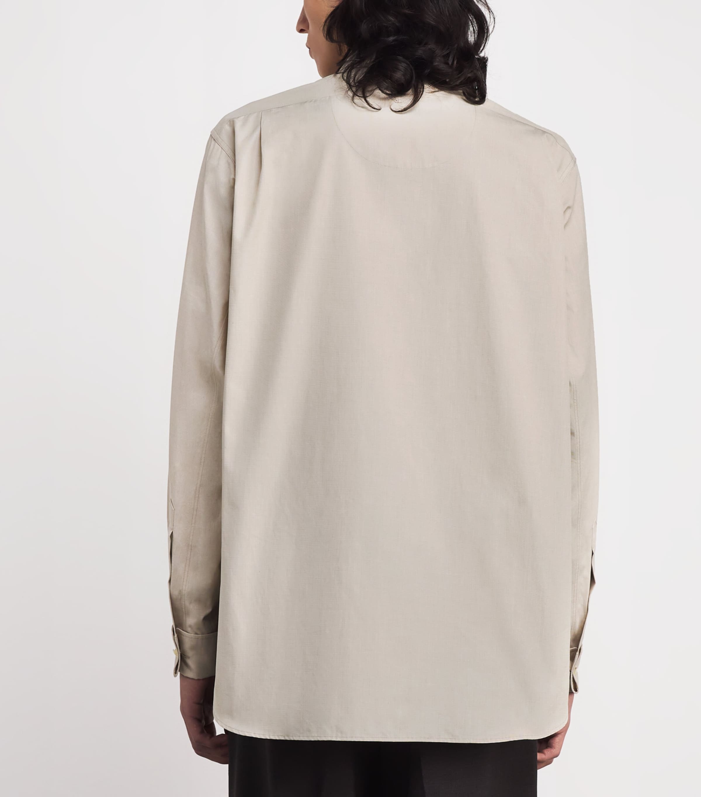 The Row Mens Melchior Cotton Shirt Deep Bistre Image 4