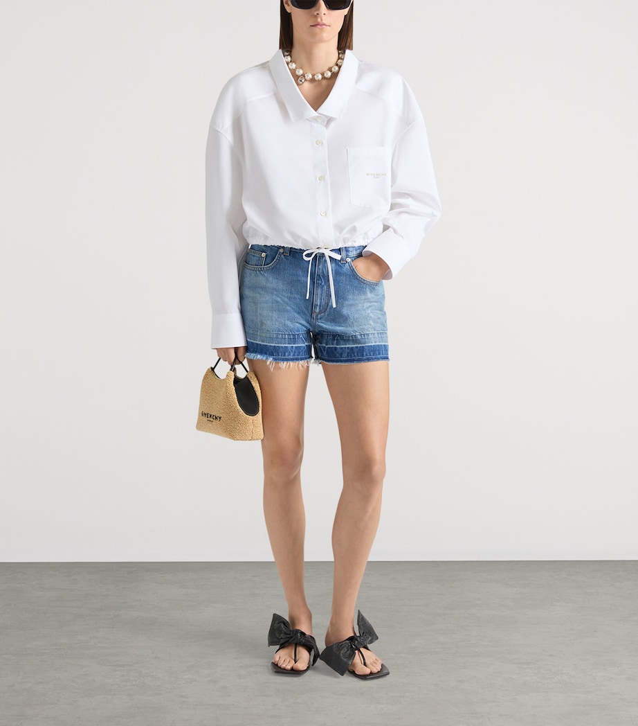 Givenchy Womens Raw-Edge Denim Shorts Medium Blue Image 2
