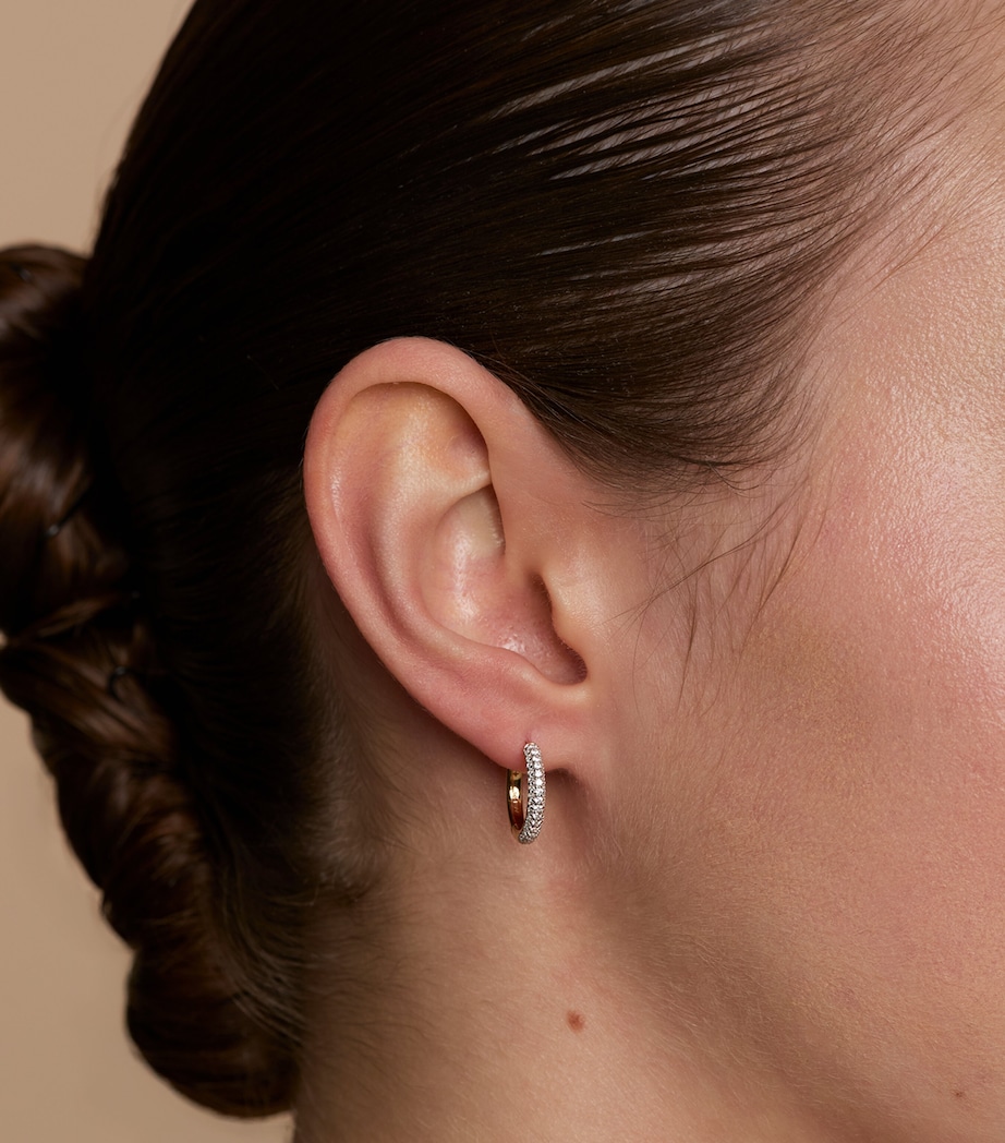 Astrid & Miyu Gold-Plated Pavé Essential Hoop Earrings (Small) Gold Image 2
