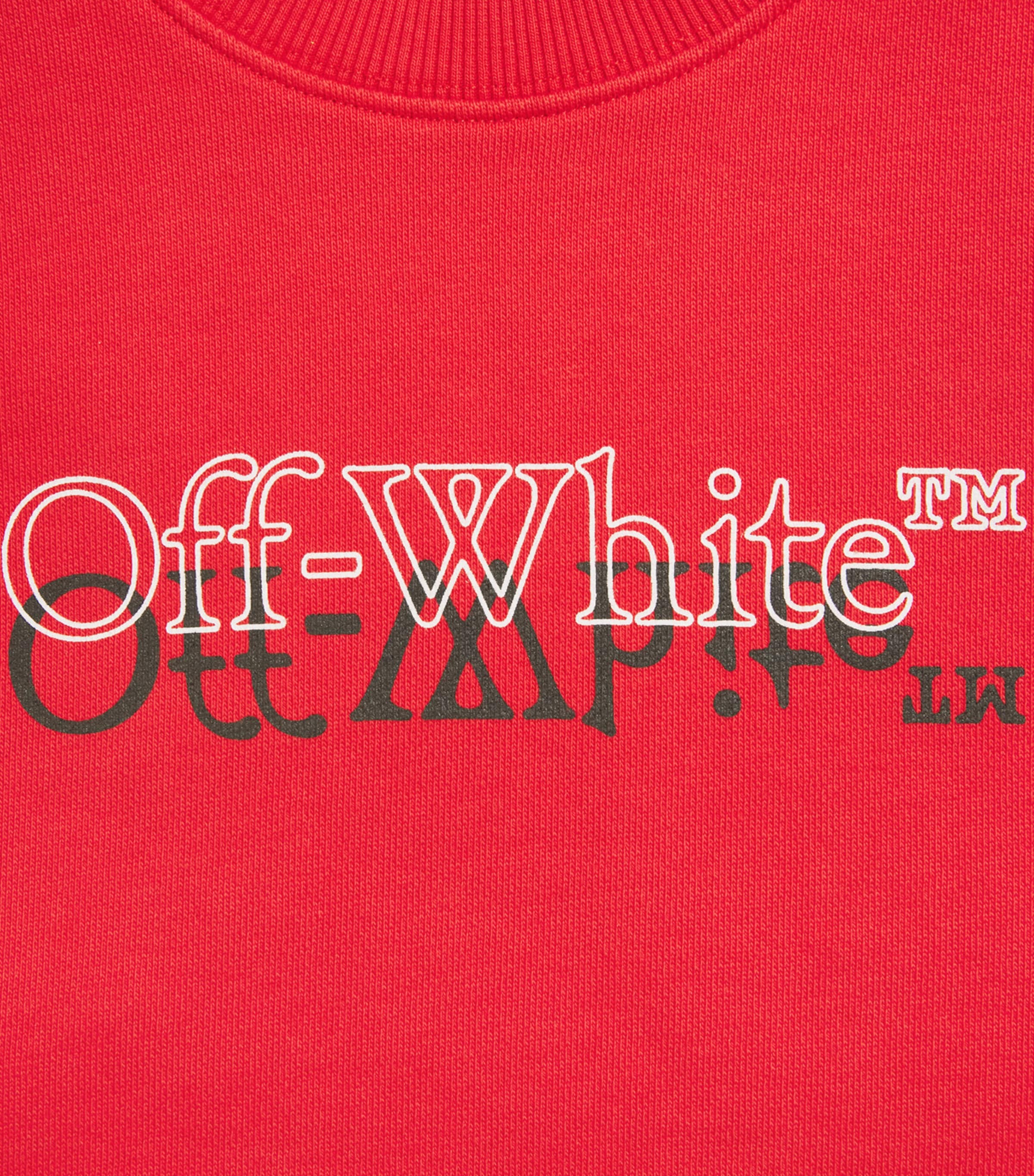 Off-White Kids Logo Print Sweatshirt (4-12+ Years) Hight Risk Red Image 4