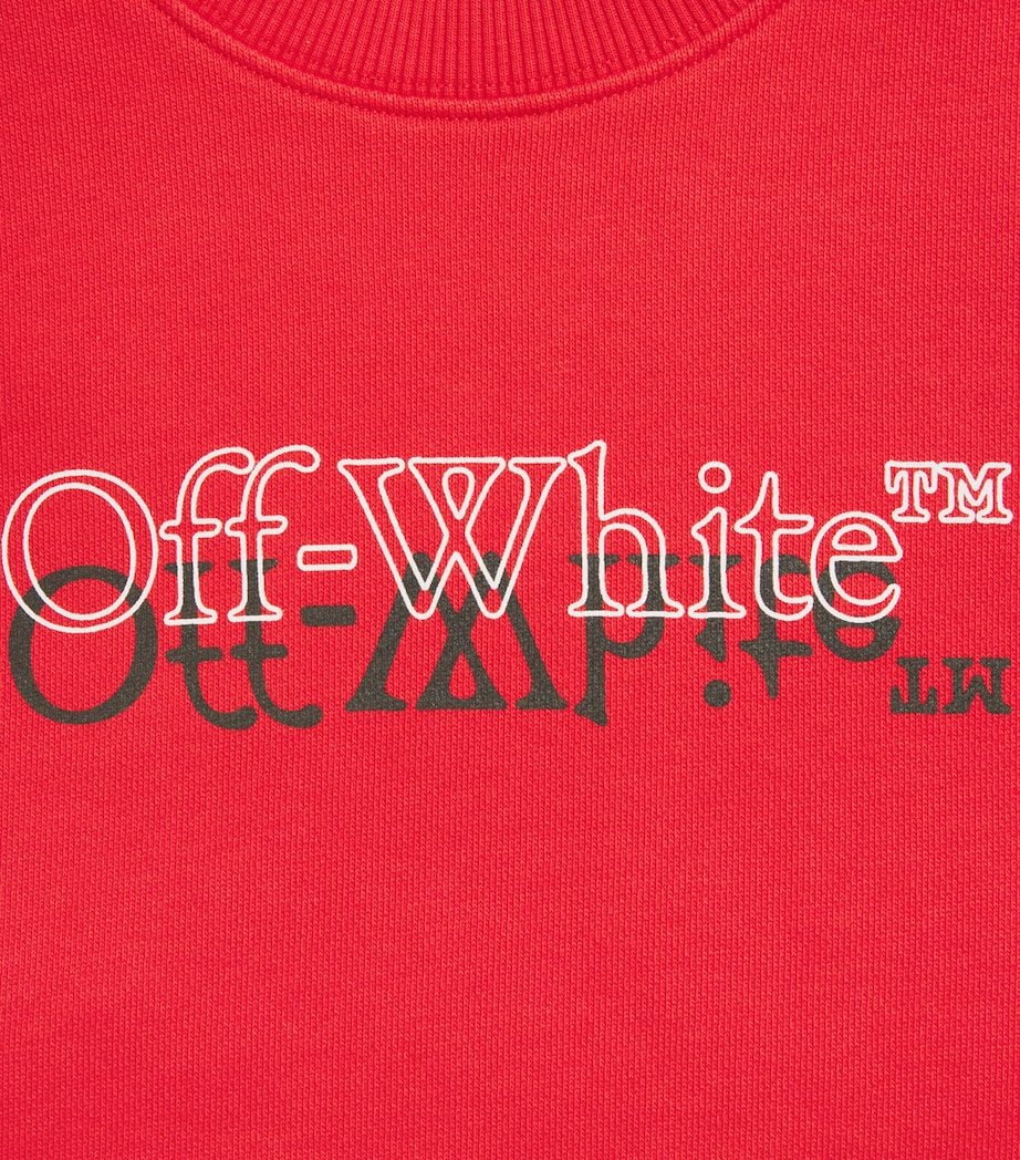 Off-White Kids Logo Print Sweatshirt (4-12+ Years) Hight Risk Red Image 4