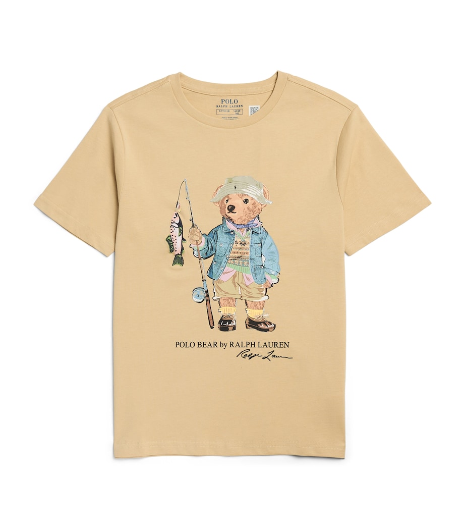 Ralph Lauren Kids Cotton Polo Bear T-Shirt (6-14 Years) Tallow Cream Image 1