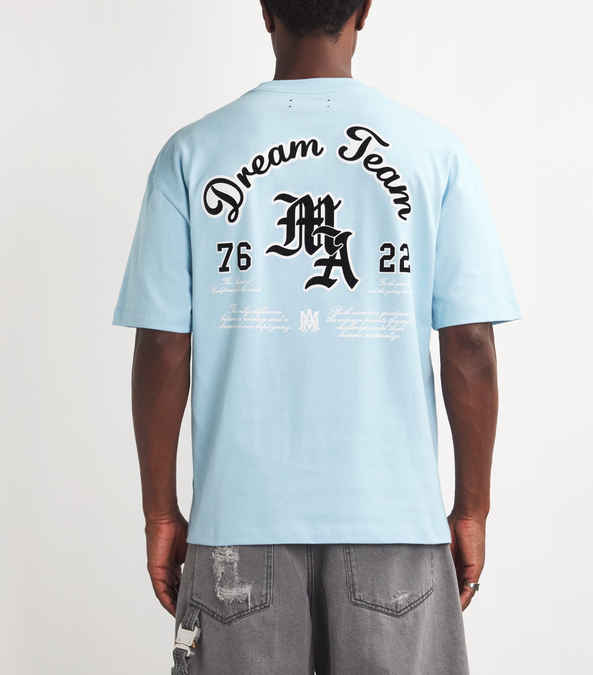 Shop Amiri Cotton Dream Team T-shirt In Blue