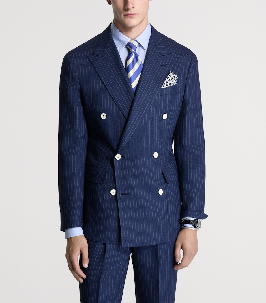 Dunhill Mens Linen Double-Breasted Blazer Image 4
