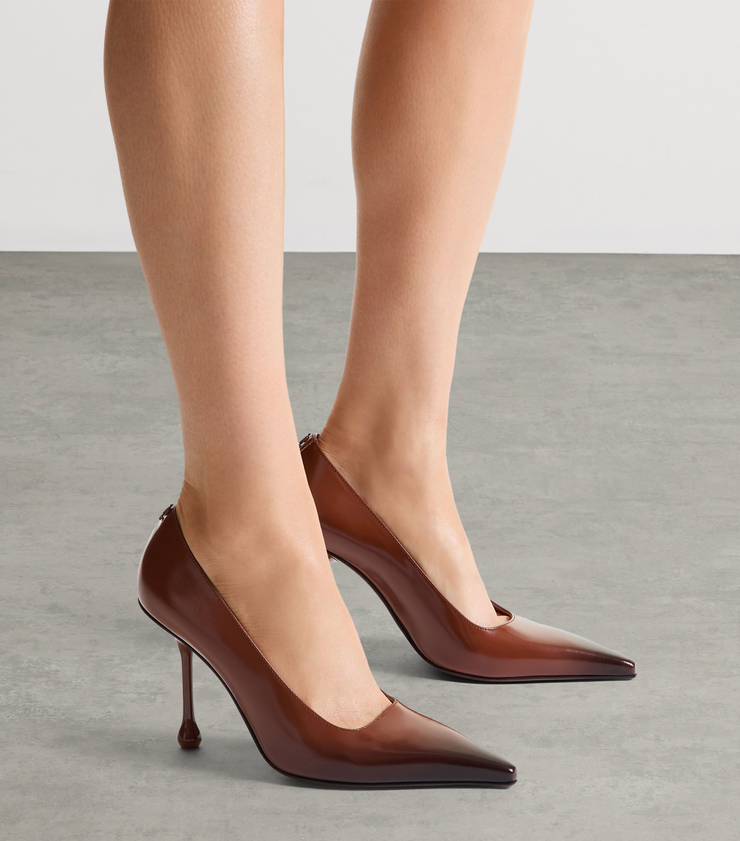 Jimmy Choo Ixia 95 Leather Ombré Pumps Cognac/black Image 2