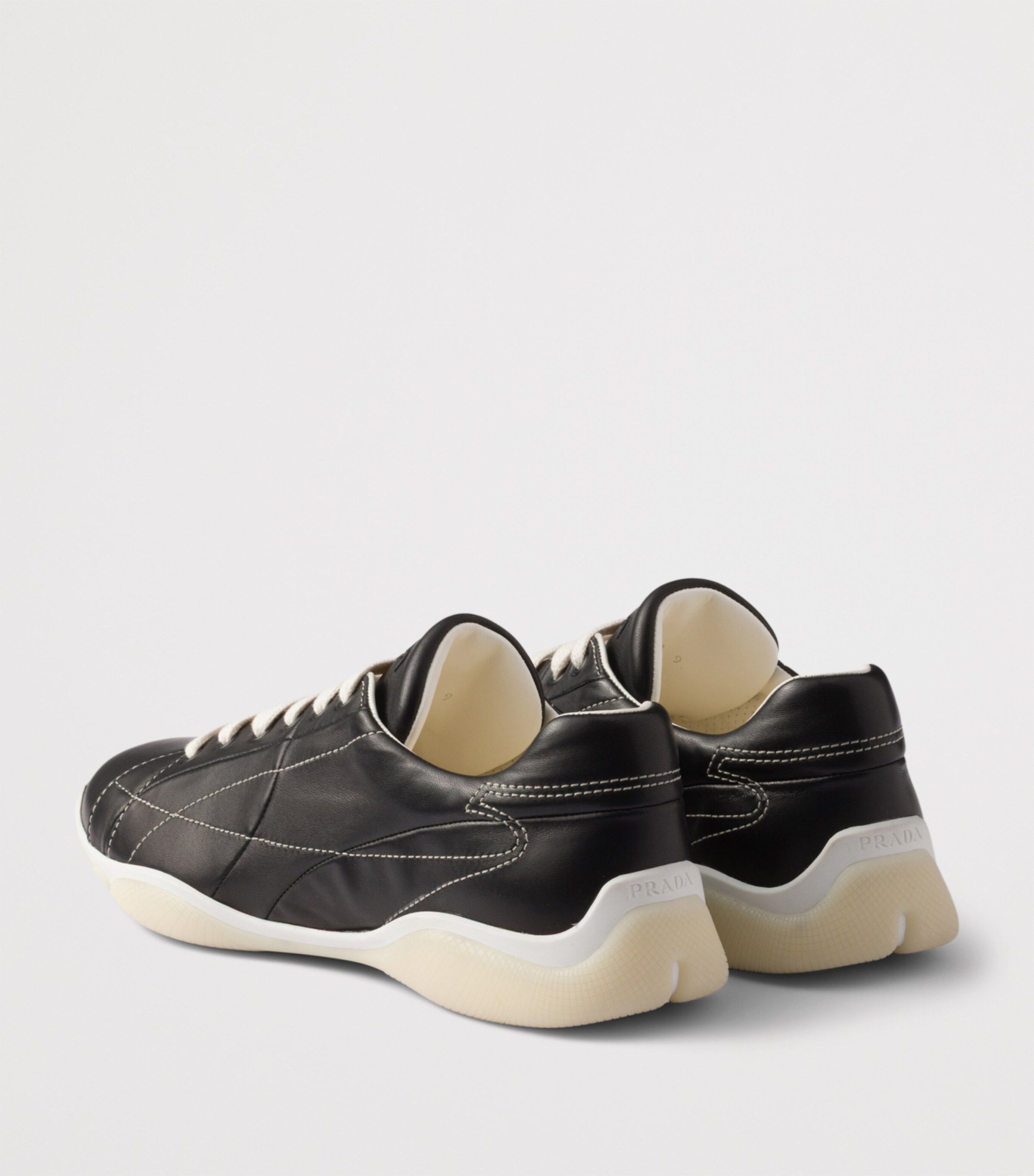 Prada Black Nappa Leather Sneakers | Harrods UK
