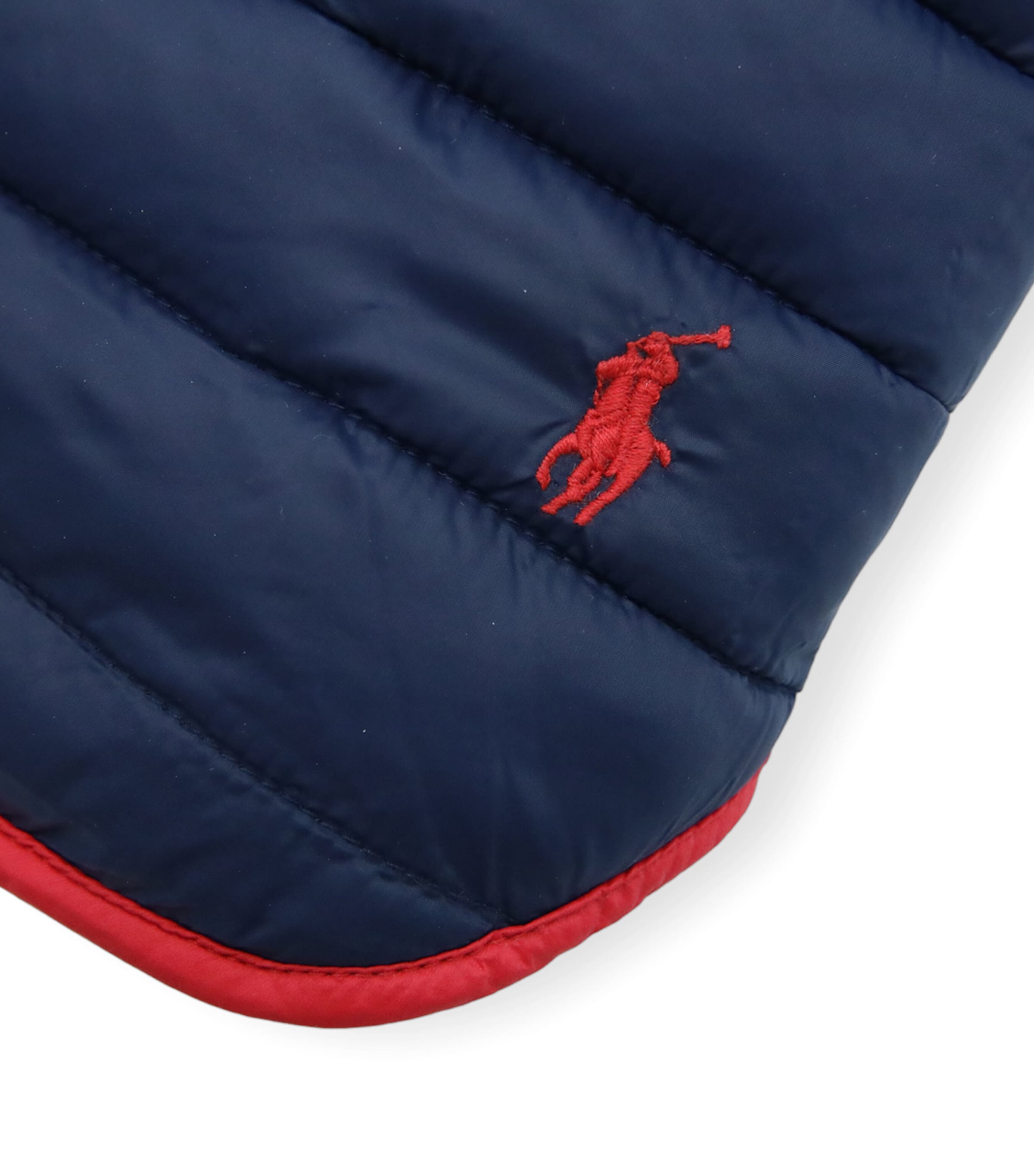 Reversible Puffer Dog Jacket (L) RED/HUNTER NAVY Image 8
