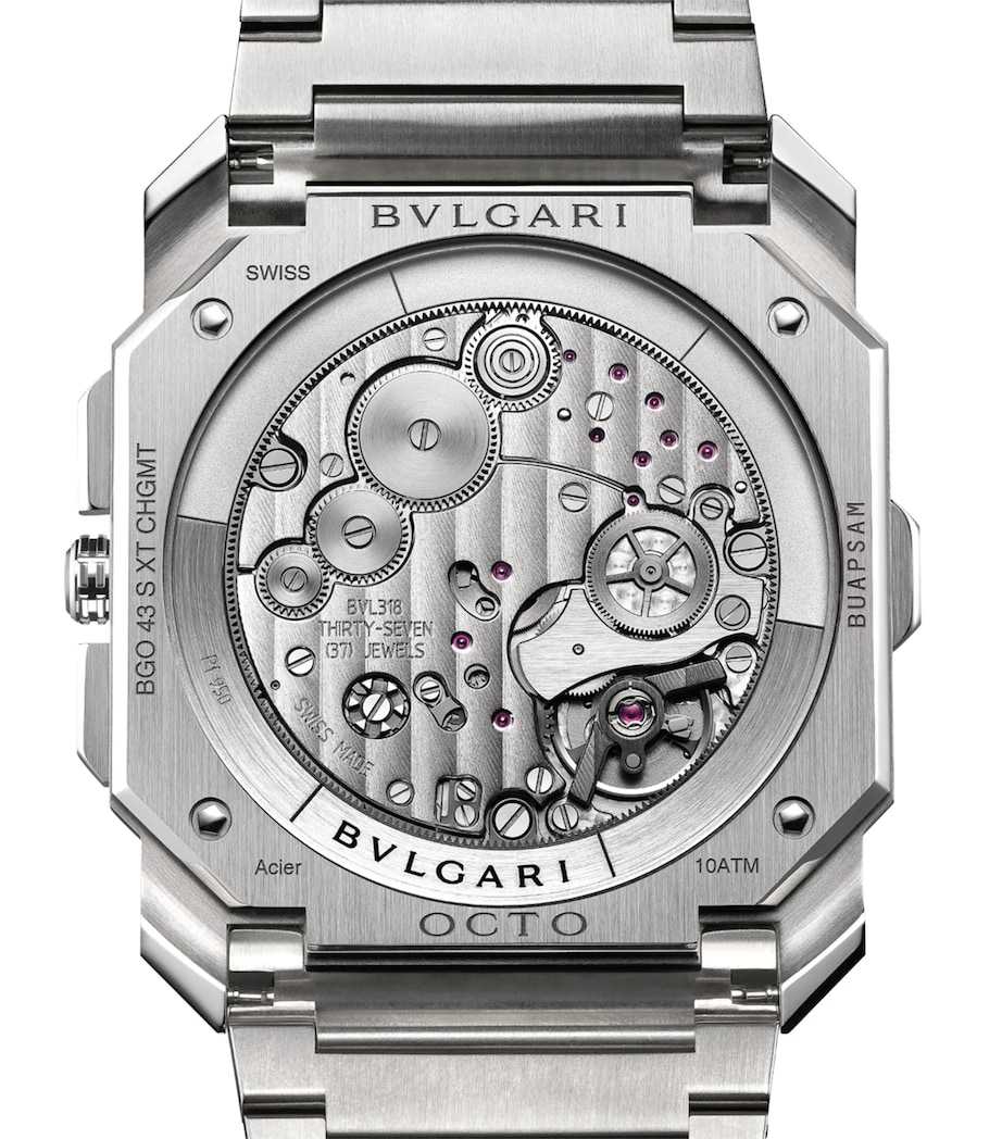 Stainless Steel Octo Finissimo Chronograph GMT Watch 43mm BLUE Image 4