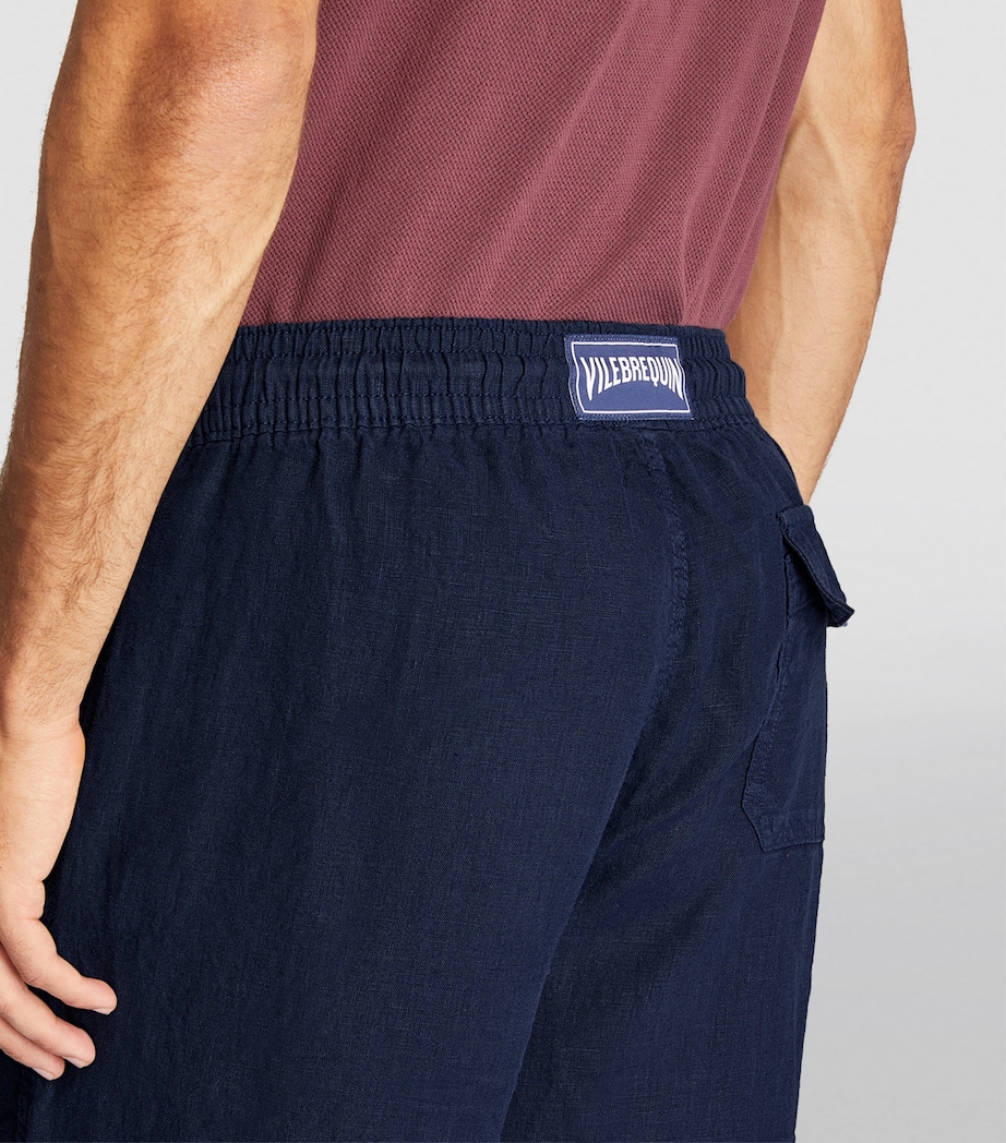 Linen Pacha Drawstring Trousers 390 BLUE MARINE Image 6