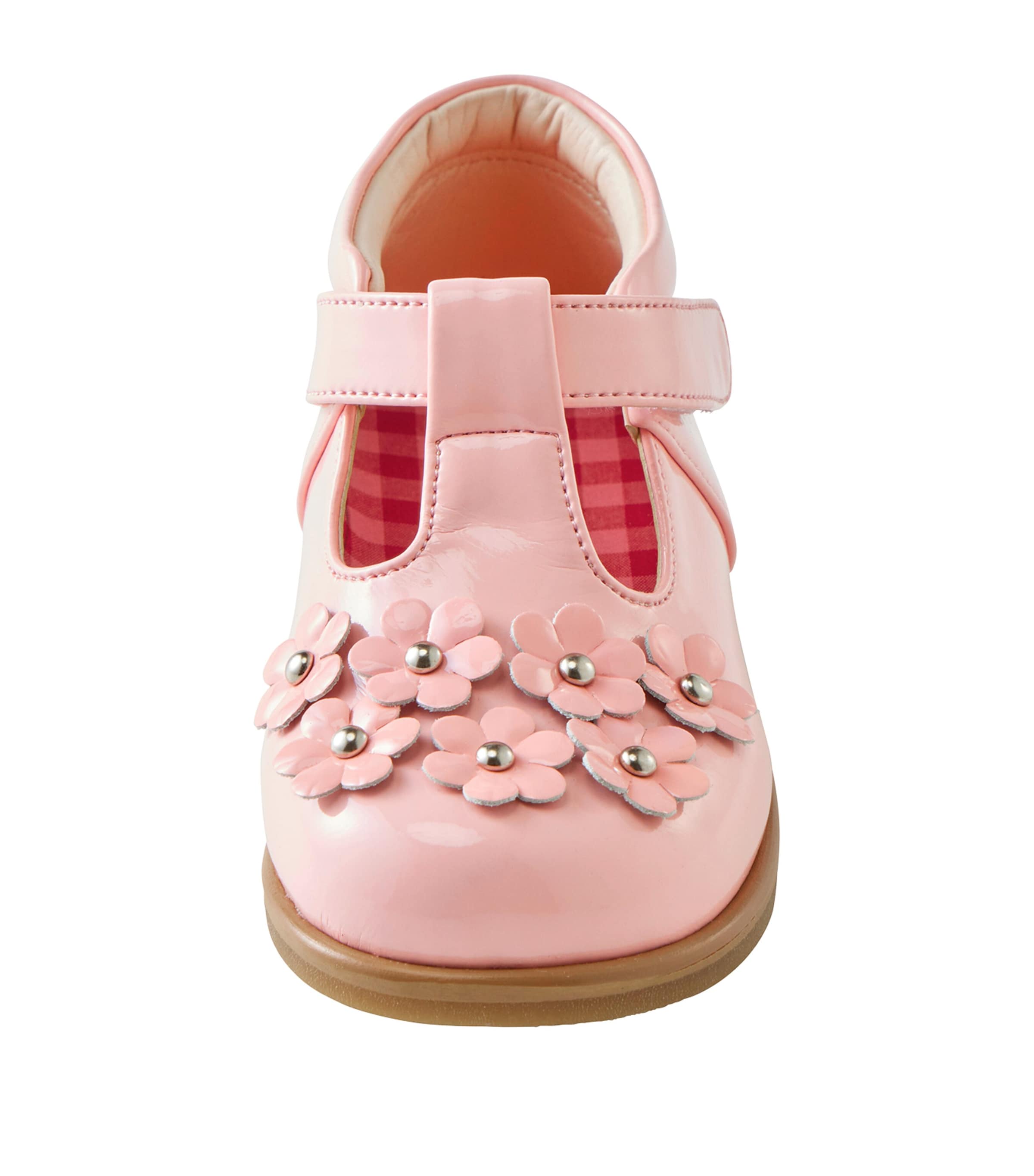 Miki House Pink Velcro-Strap Flower Mary Janes | Harrods US