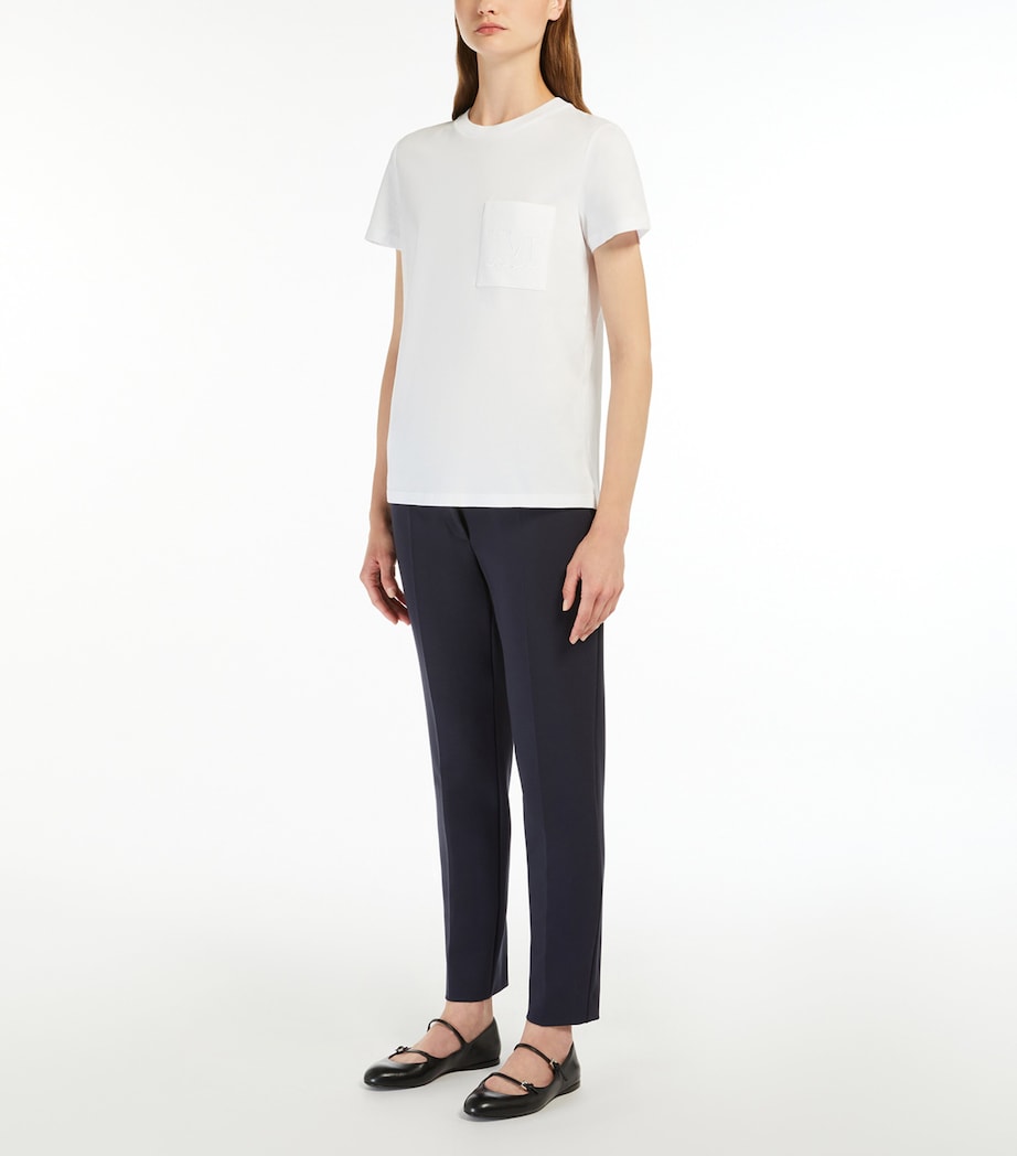 Max Mara Womens Cotton Logo T-Shirt Optical White Image 4