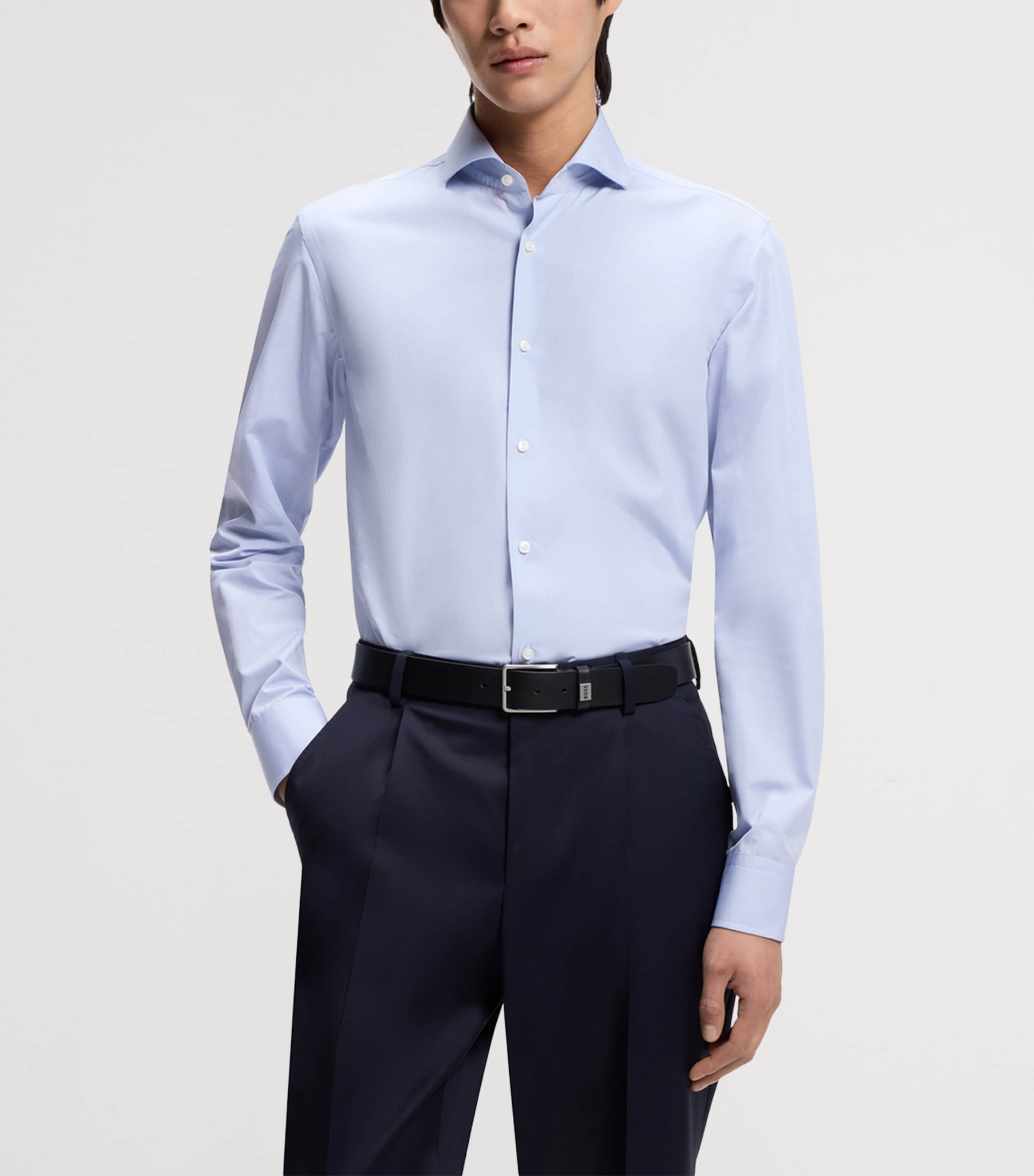 BOSS Mens Cotton Slim-Fit Shirt Image 2