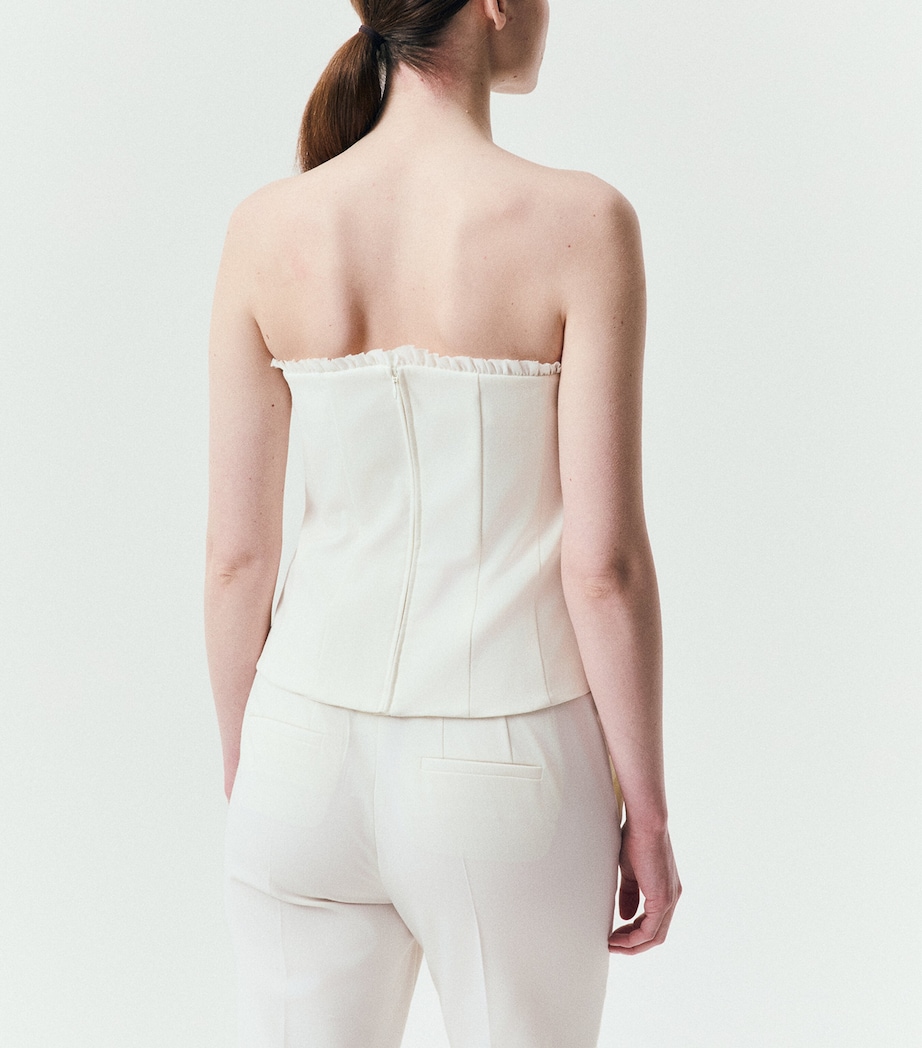 Marella Womens Ruffled-Neck Sleeveless Top Ivory Image 3
