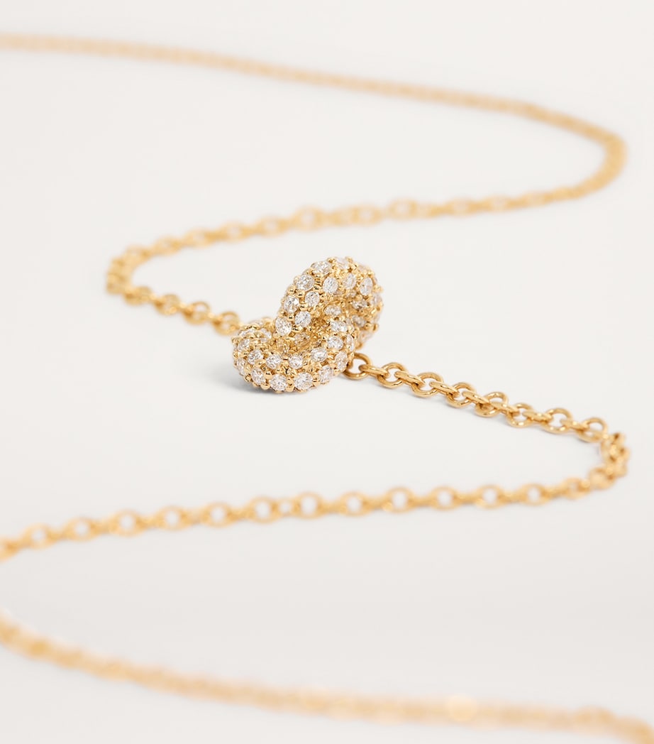 Yellow Gold and Pavé Diamond Legacy Knot Necklace YELLOW GOLD Image 5
