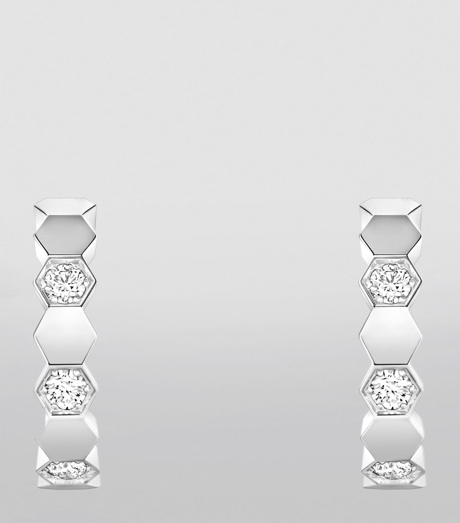 White Gold and Diamond Bee de Chaumet Hoop Earrings WHITE GOLD Image 3
