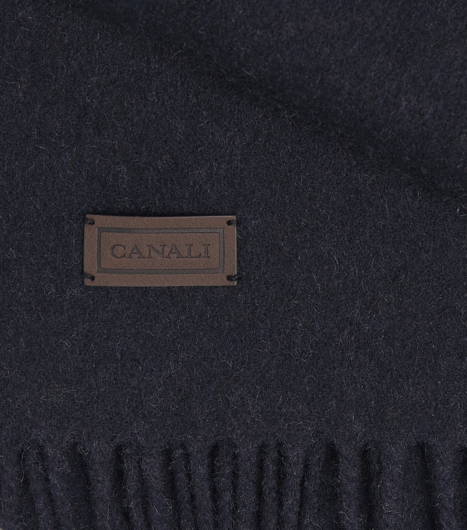 Canali Wool Fringe Scarf Image 4