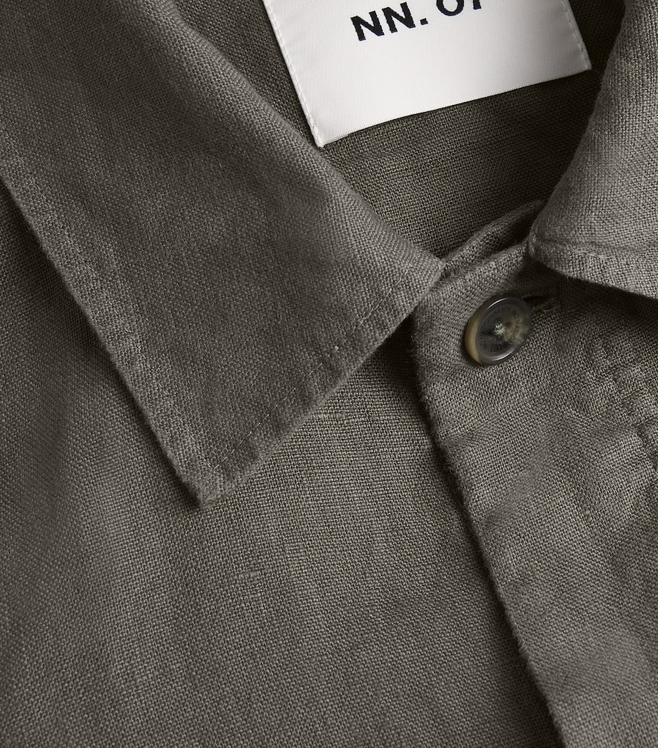 Linen Olav Button-Up Shirt CROC GREEN 374 Image 5