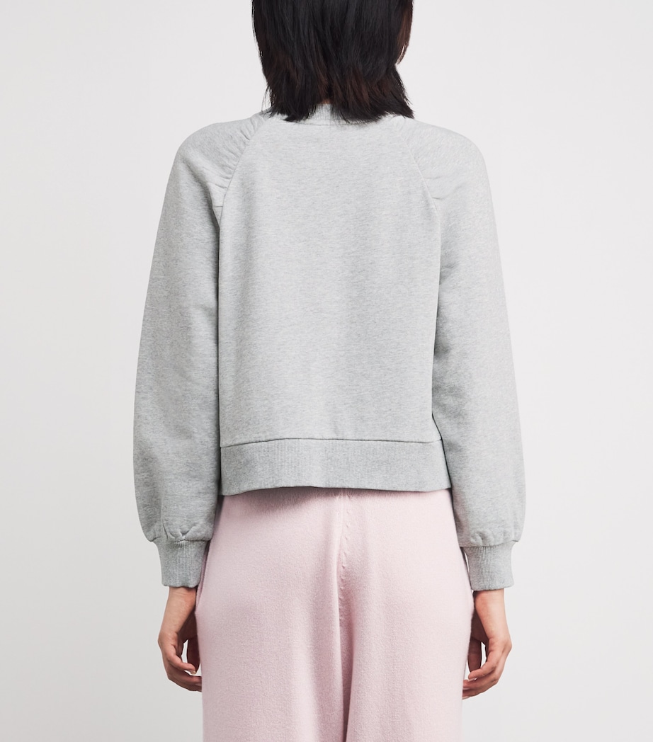 Cotton Embellished Tricia Sweatshirt HEATHER GREY Image 4