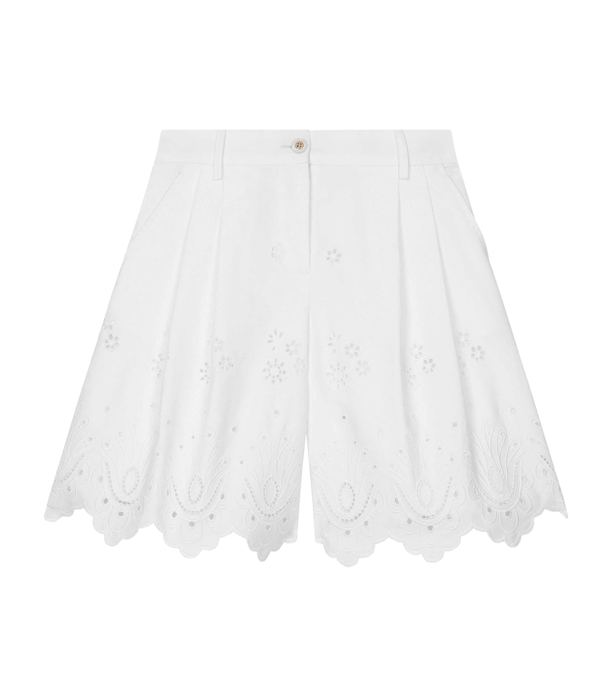 Dolce & Gabbana Kids' Broderie Anglaise Shorts In White