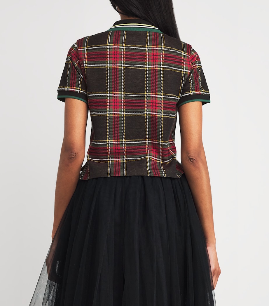 Cotton Tartan Polo Shirt N204 RED/GREEN Image 4