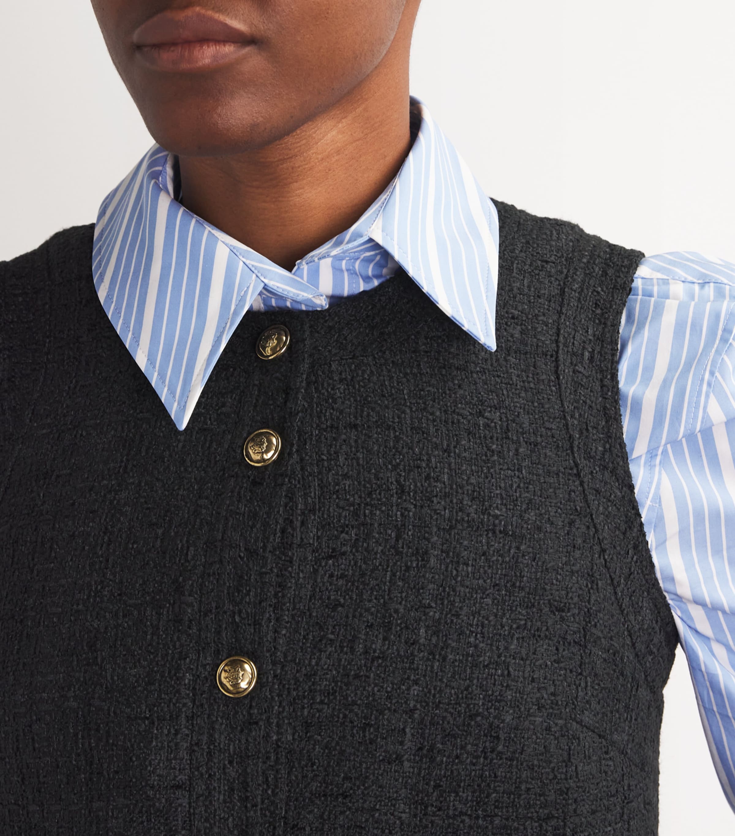 Tweed Mini Shift Dress BLACK Image 6