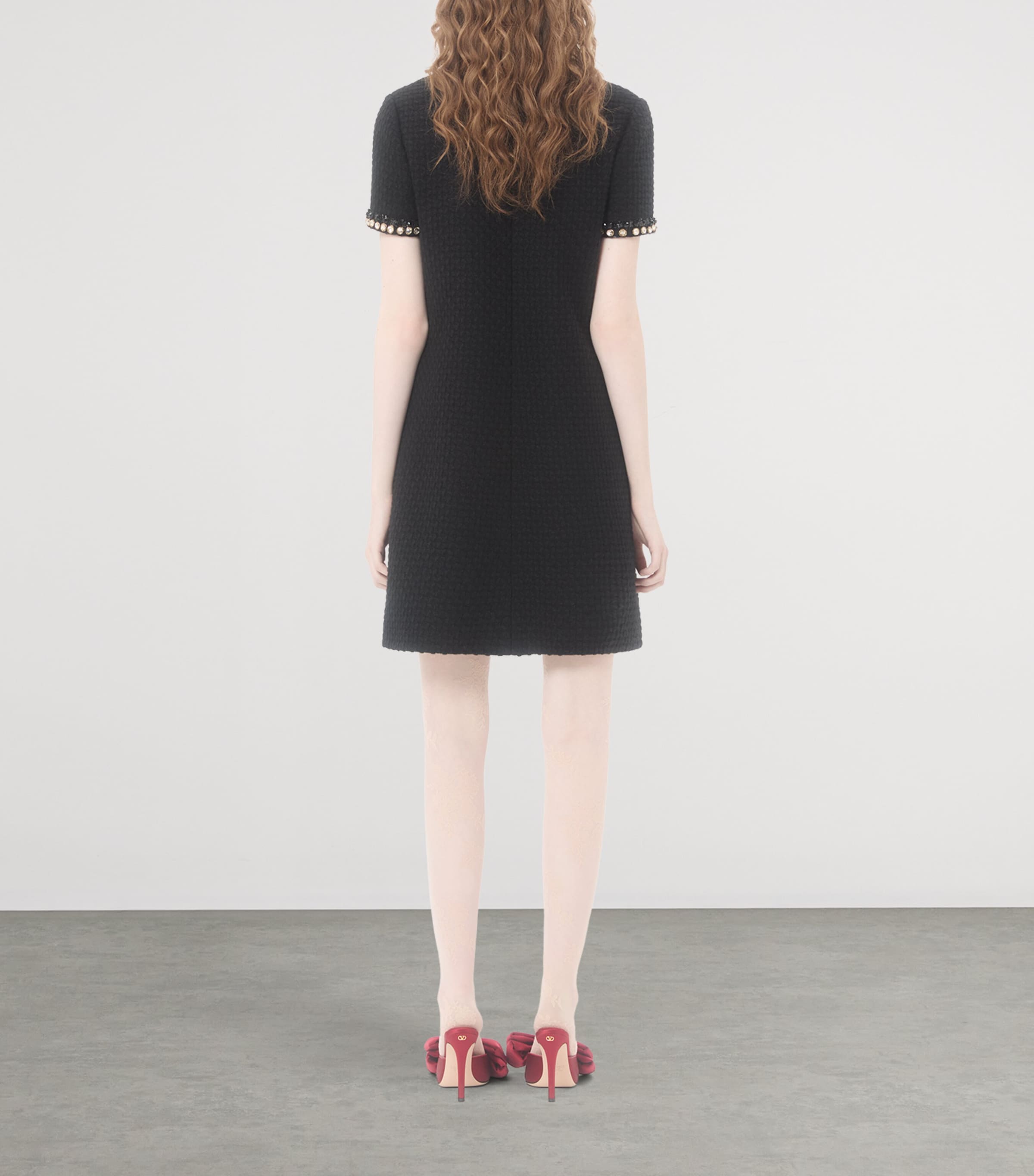 Virgin Wool-Blend Mini Dress NUD Image 4