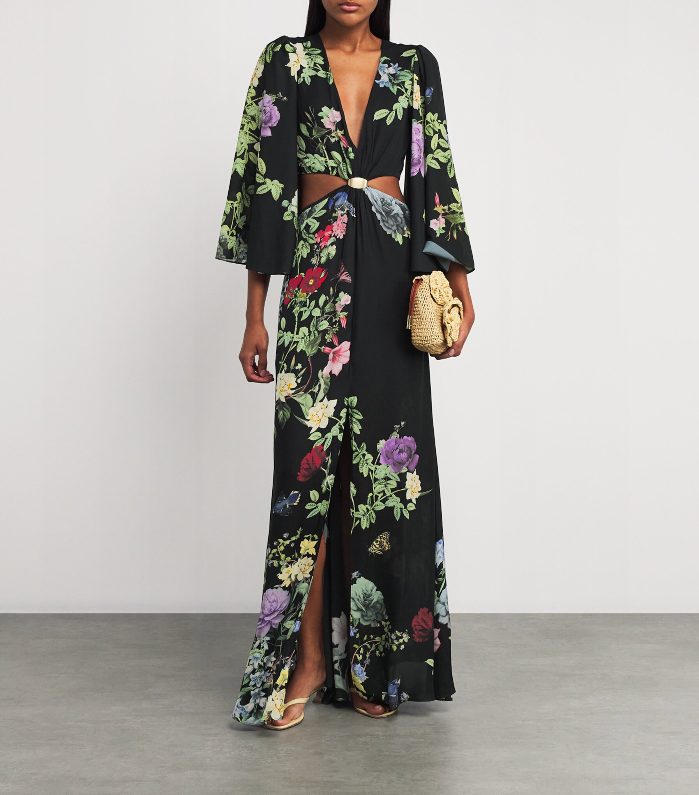 Alice+Olivia Womens Floral Georgiana Maxi Dress Venus Floral Image 2