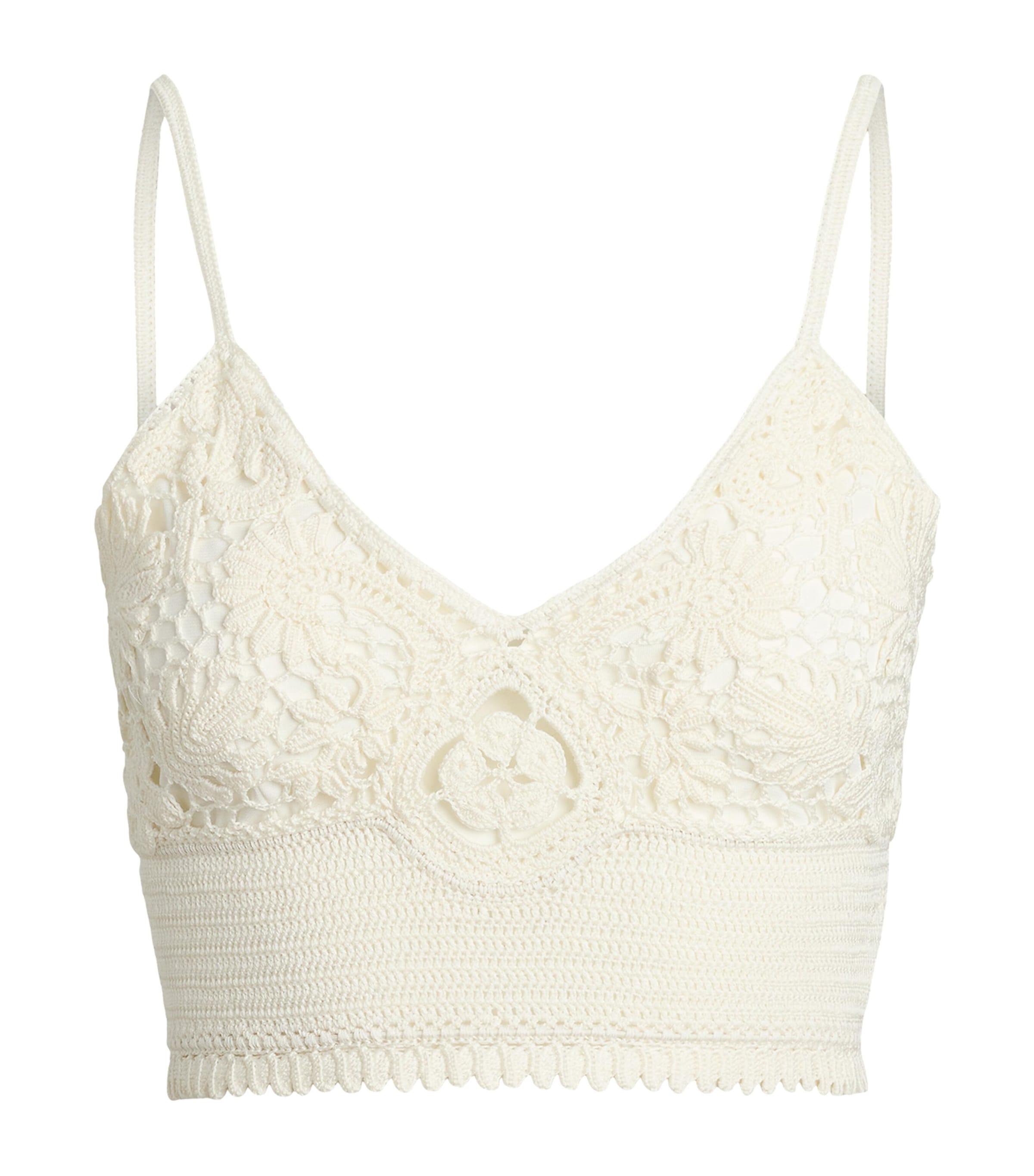 Ralph Lauren Silk Crochet Bralette In White